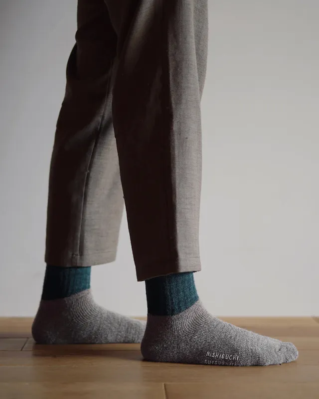 Knitwin, Slab Socks, Wool Cotton, Boston Jungle Green sold by Kiriko