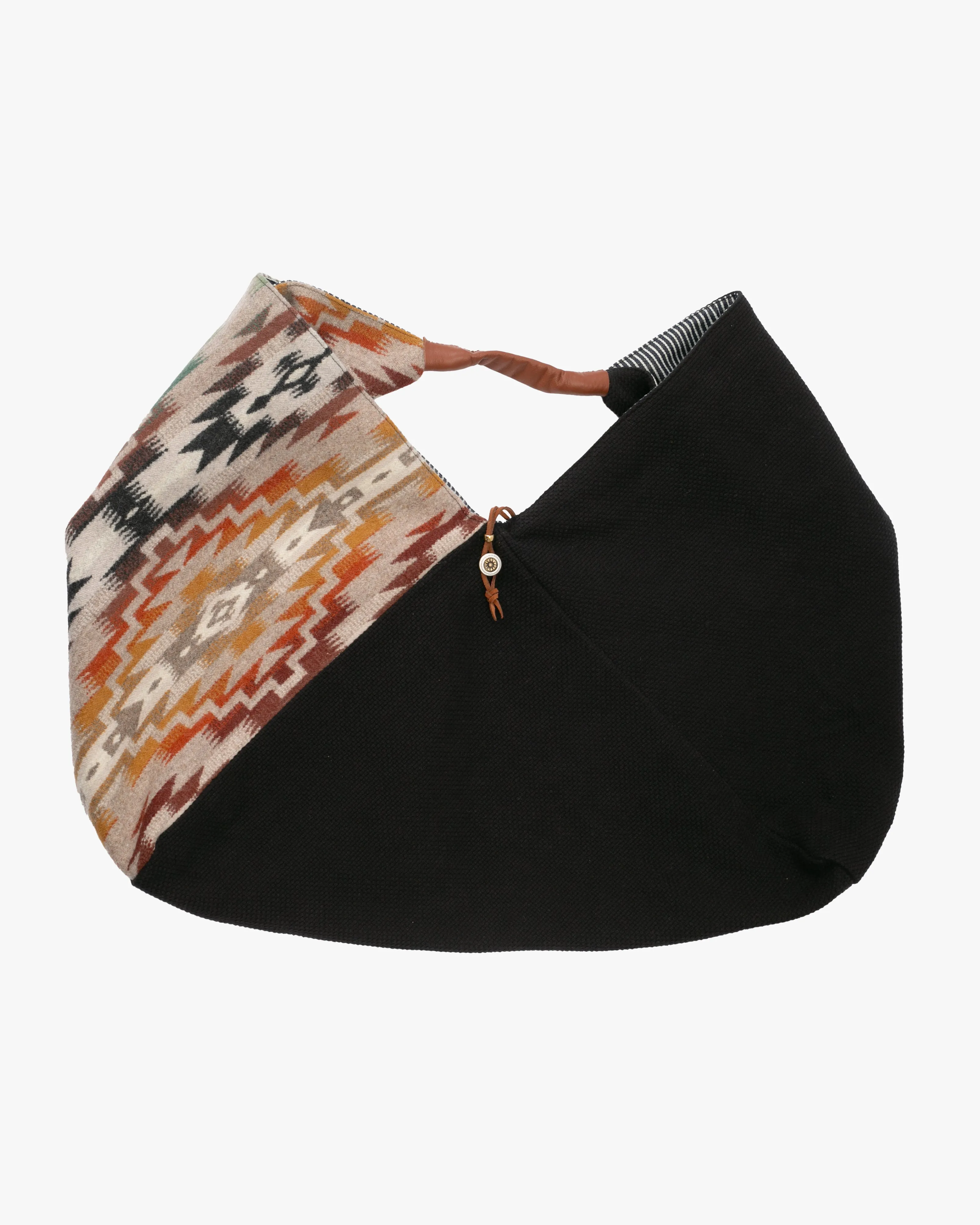 Kiriko Original Tsuno Tote, Sashi-Ori, Black and Earth Tone Multi-Color Pendleton Fabric sold by Kiriko product image thumbnail 3