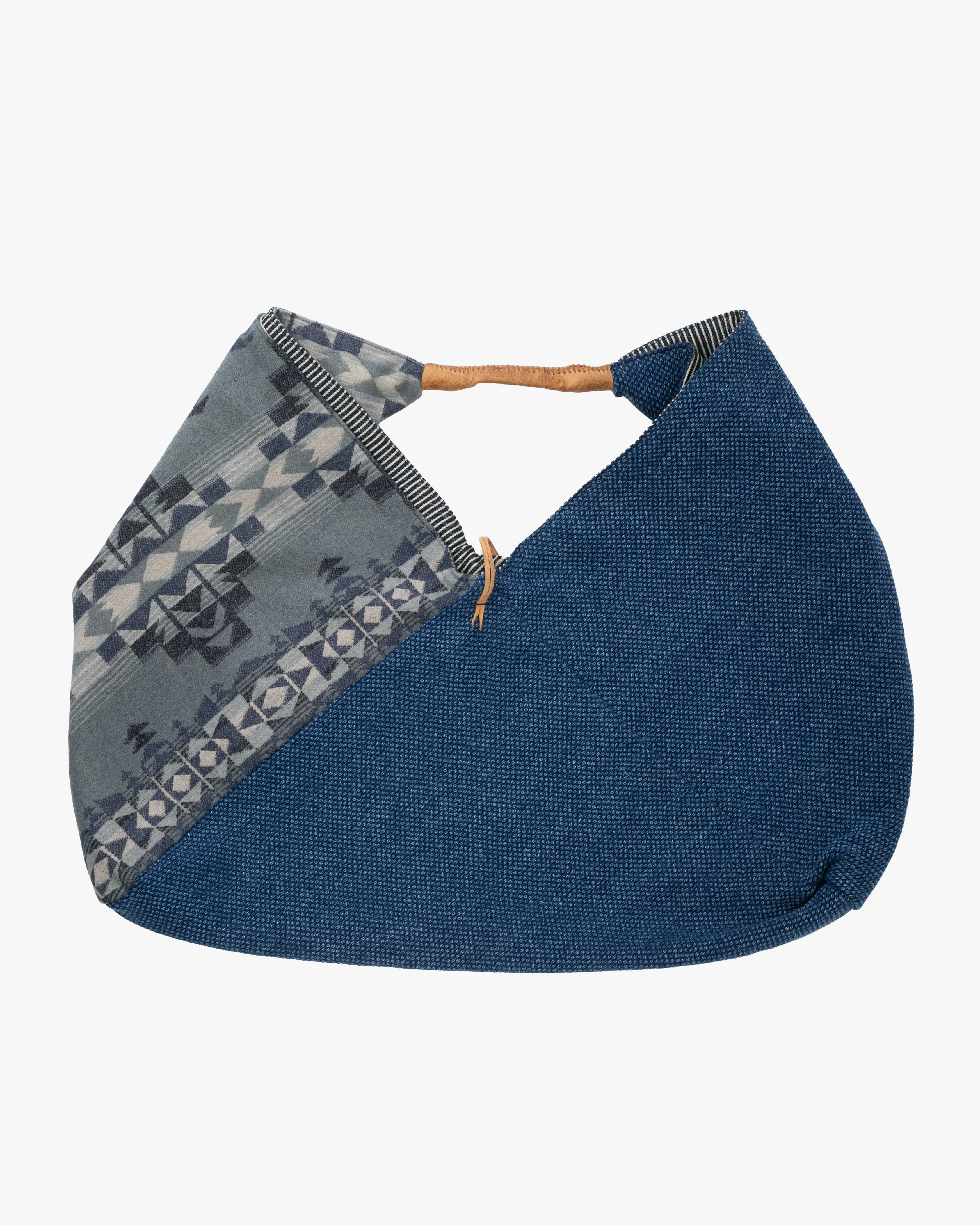 Kiriko Original Tsuno Tote, Sashi-Ori, Washed Indigo with Slate Blue Pendleton Fabric sold by Kiriko product image thumbnail 5