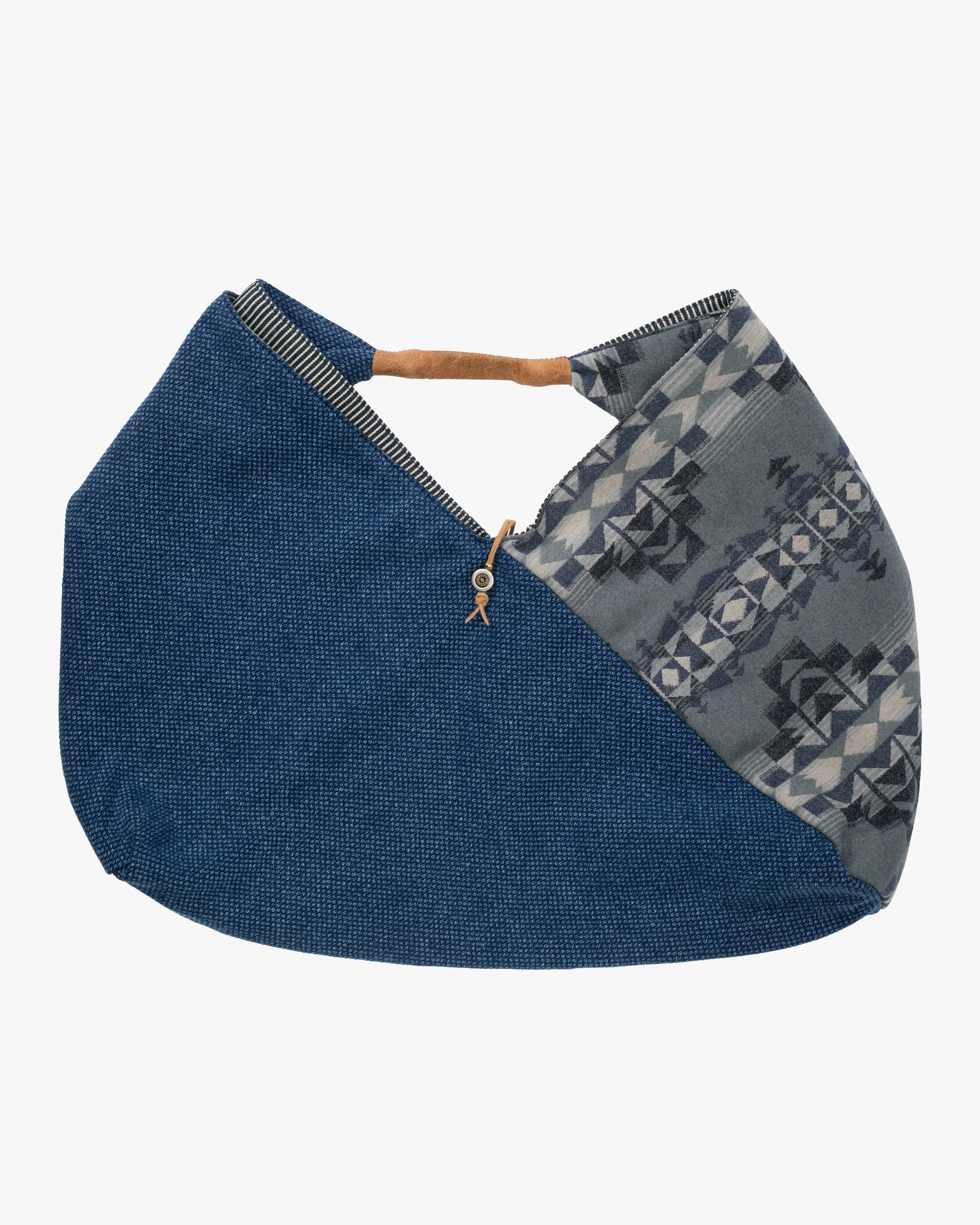 Kiriko Original Tsuno Tote, Sashi-Ori, Washed Indigo with Slate Blue Pendleton Fabric sold by Kiriko product image thumbnail 4