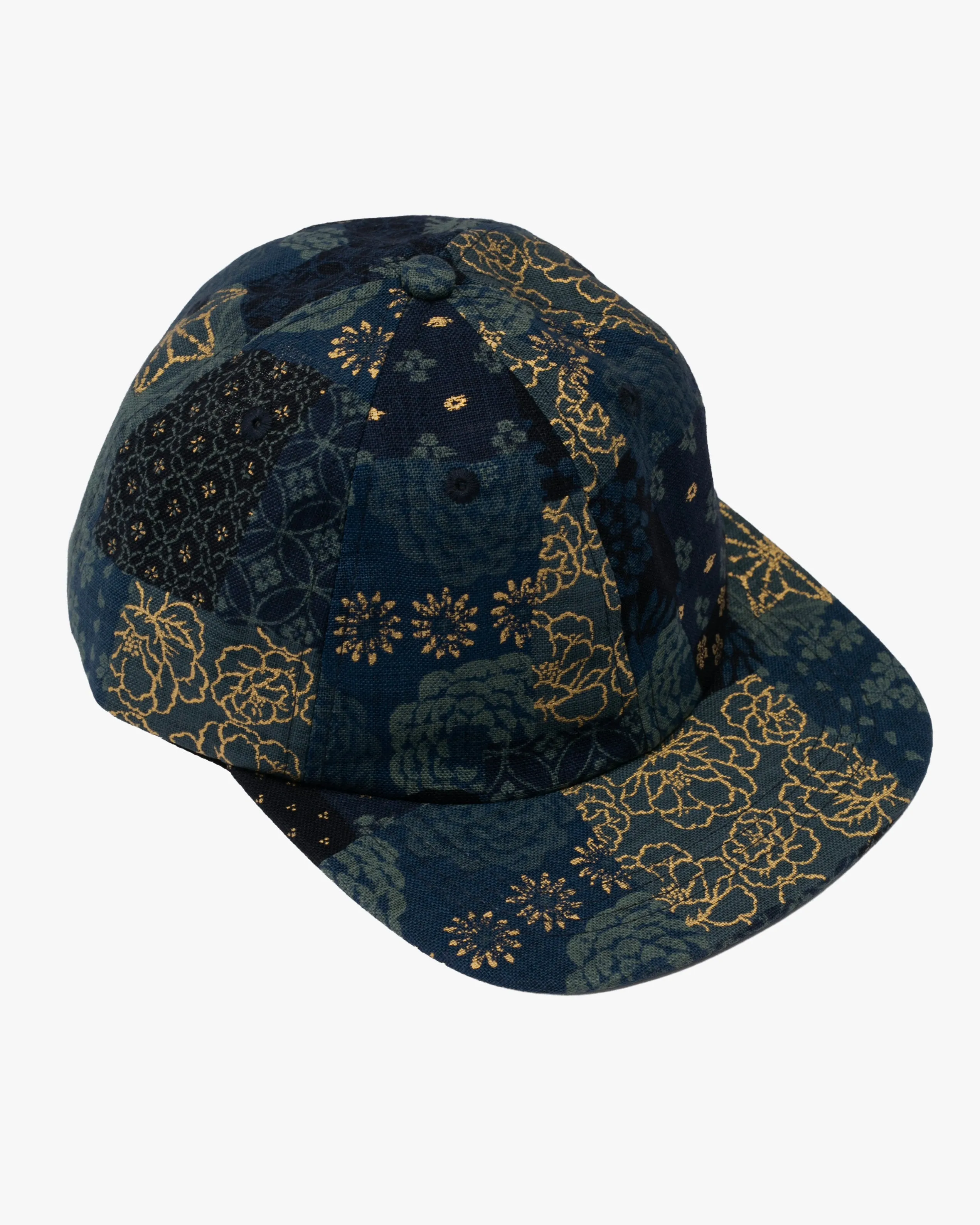 Kiriko Original Cap, 6-Panel, Multi Patchwork, Blue and Gold sold by Kiriko product image thumbnail 3