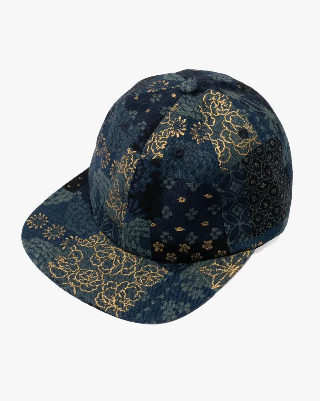 Kiriko Original Cap, 6-Panel, Multi Patchwork, Blue and Gold sold by Kiriko