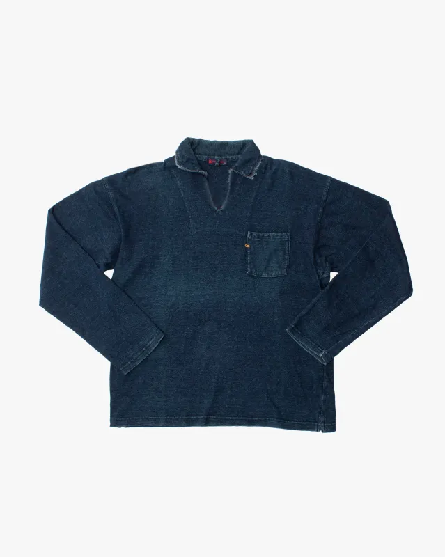 Japanese Repro Long Sleeve T-Shirt, M, 45rpm , Dark Indigo sold by Kiriko