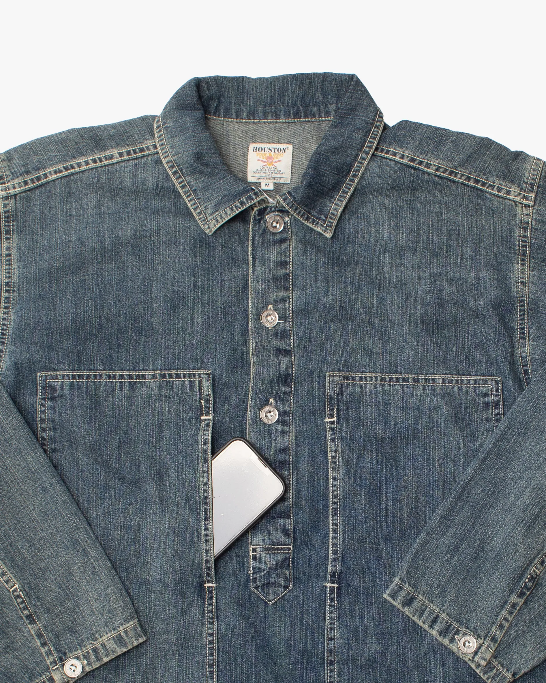 Japanese Repro Shirt, M, Houston & Inc., Medium Wash Denim sold by Kiriko product image thumbnail 3