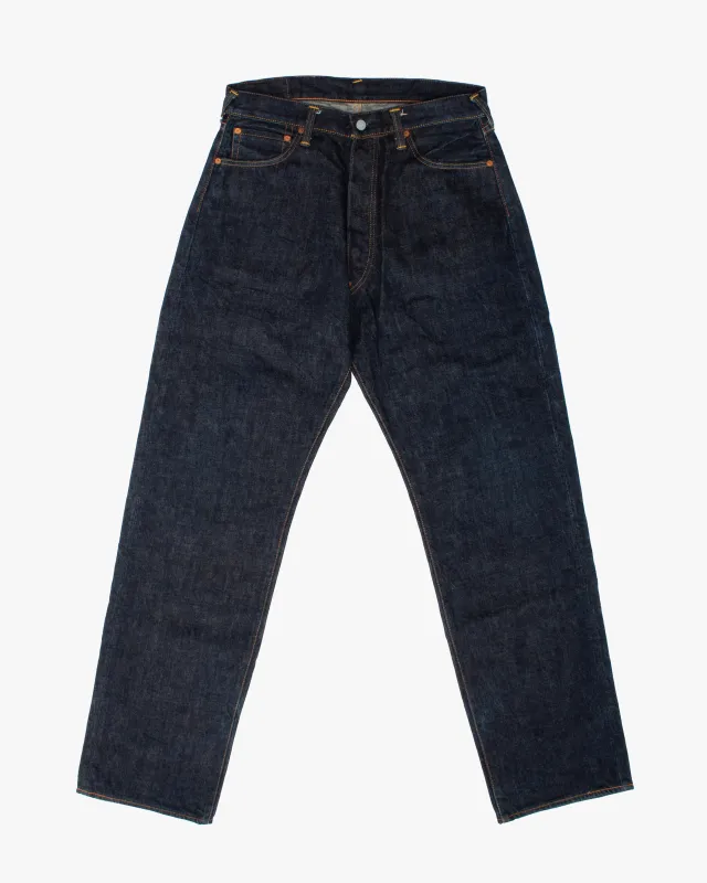 Japanese Repro Denim Jeans, 33, Evisu, Patterned Cream Logo sold by Kiriko