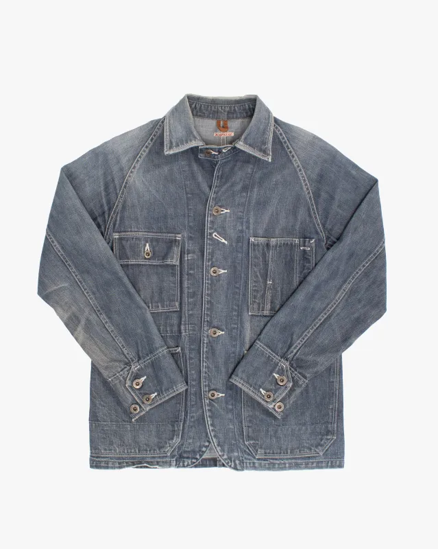 Japanese Repro Jacket, S, Kapital, Light Wash Denim sold by Kiriko