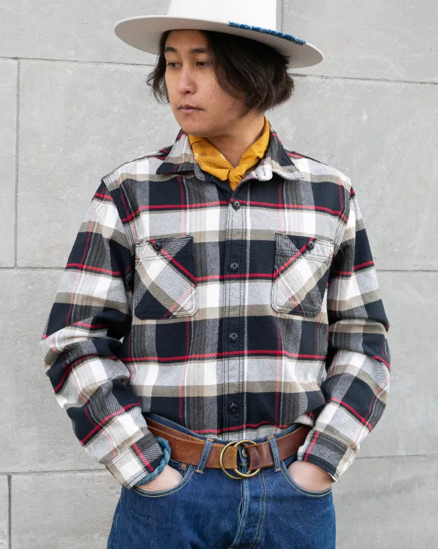 Japanese Repro Button Up Shirt, XXL, Houston & Inc., Black Check Flannel sold by Kiriko