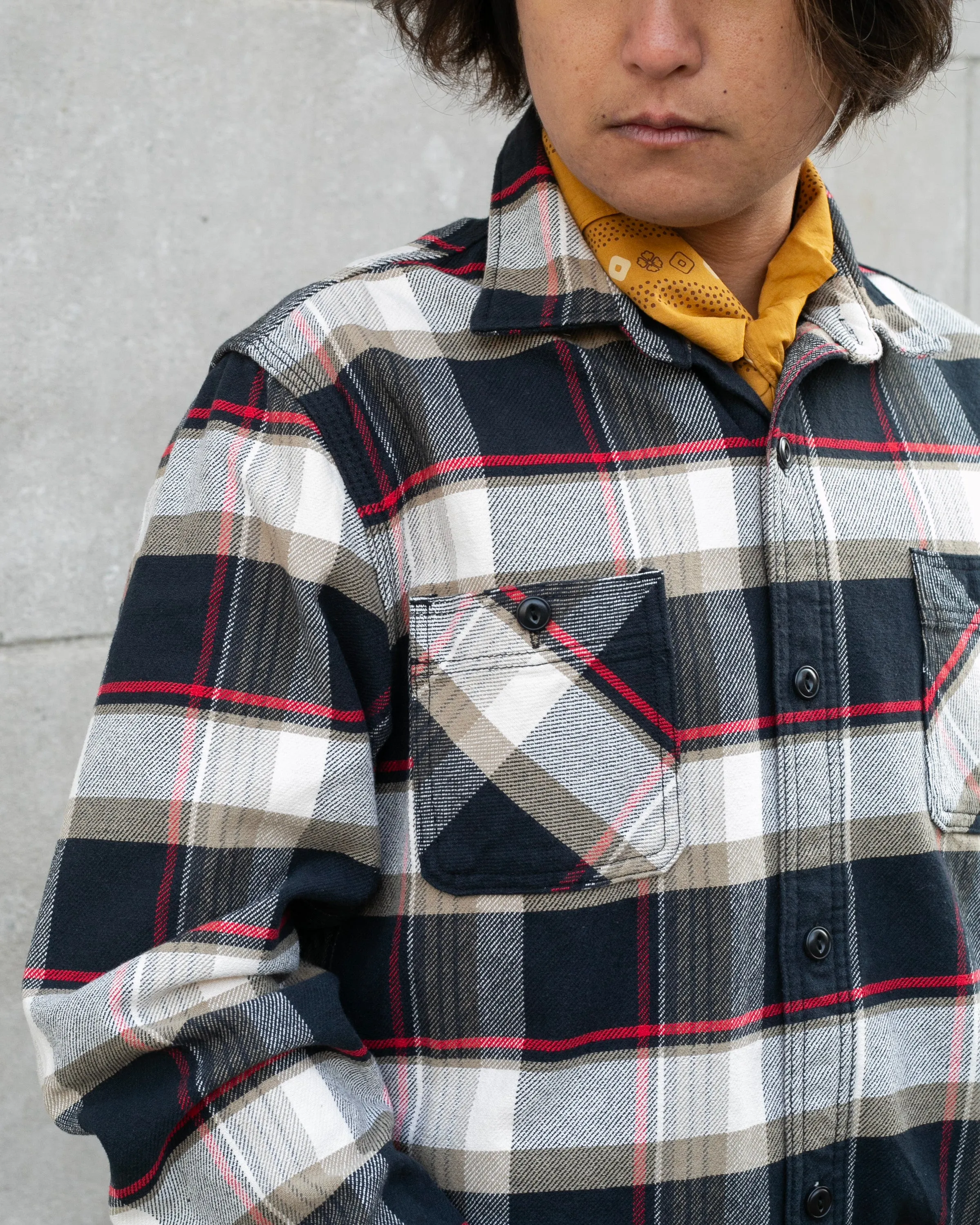 Japanese Repro Button Up Shirt, XXL, Houston & Inc., Black Check Flannel sold by Kiriko product image thumbnail 2