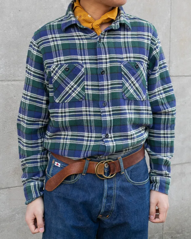 Japanese Repro Button Up Shirt, XL, Sugar Cane MFG., Green/Purple Plaid sold by Kiriko