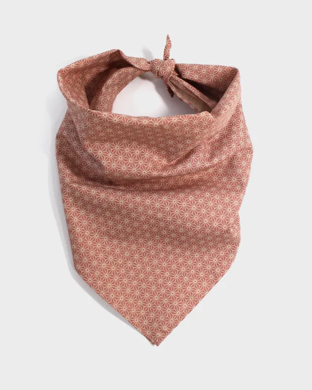 Kiriko Original Bandana, Classic, Coral Pink Asanoha sold by Kiriko