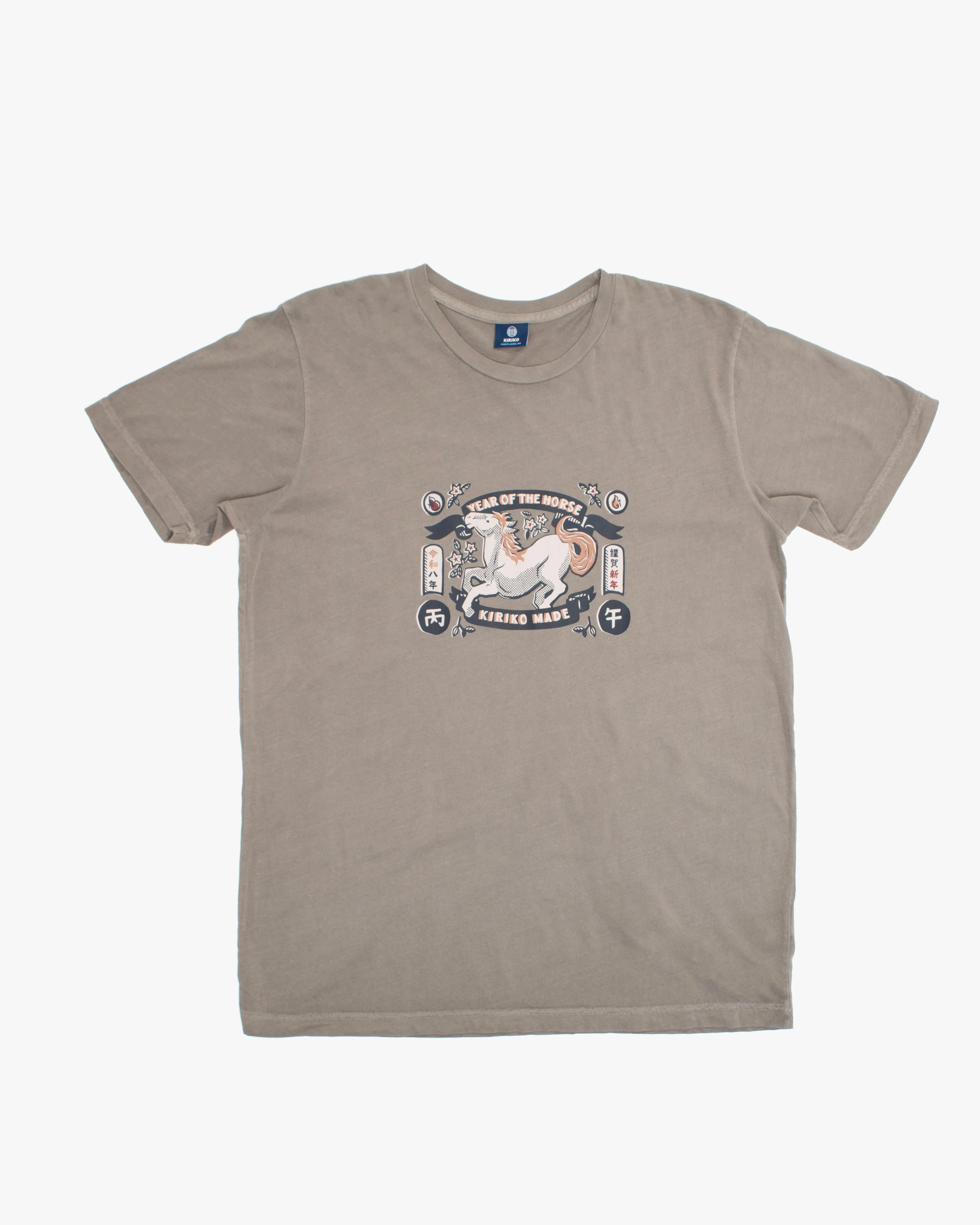 Kiriko Original Tee, 6 oz. Cotton, Gray with Year of the Horse sold by Kiriko