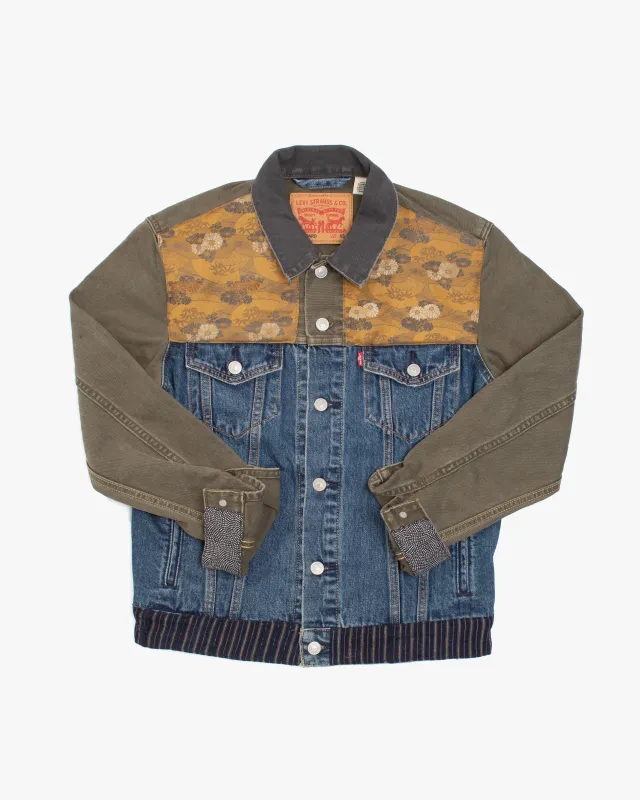 Kiriko Custom, Levi's Jacket, Multi-tone Denim, Patched with Indigo Shima and Crane Maruobi made by Kiriko
