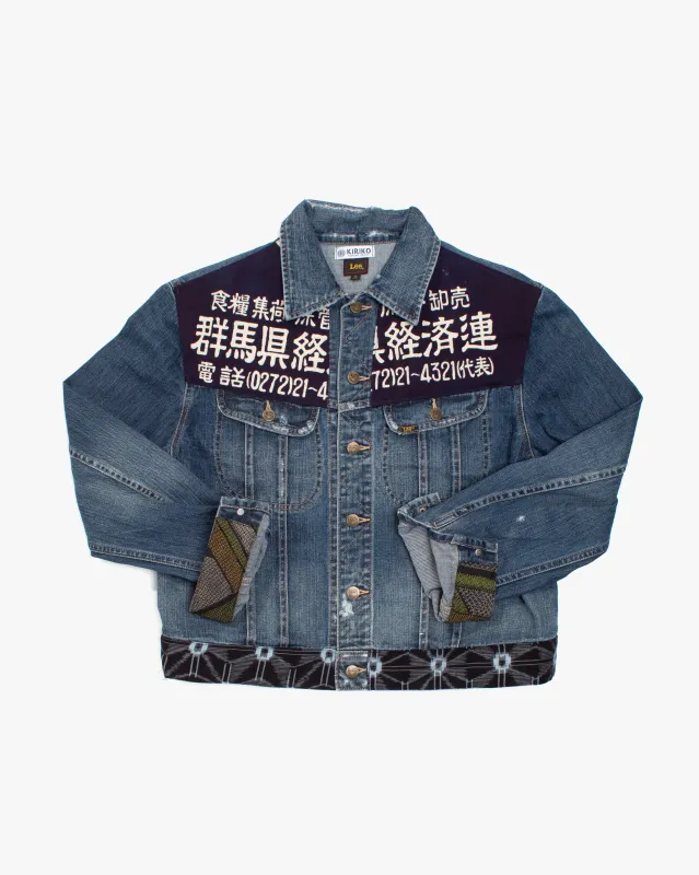 Kiriko Custom, Lee Jacket, Patched with Vintage Indigo Kasuri with Maekake Apron made by Kiriko