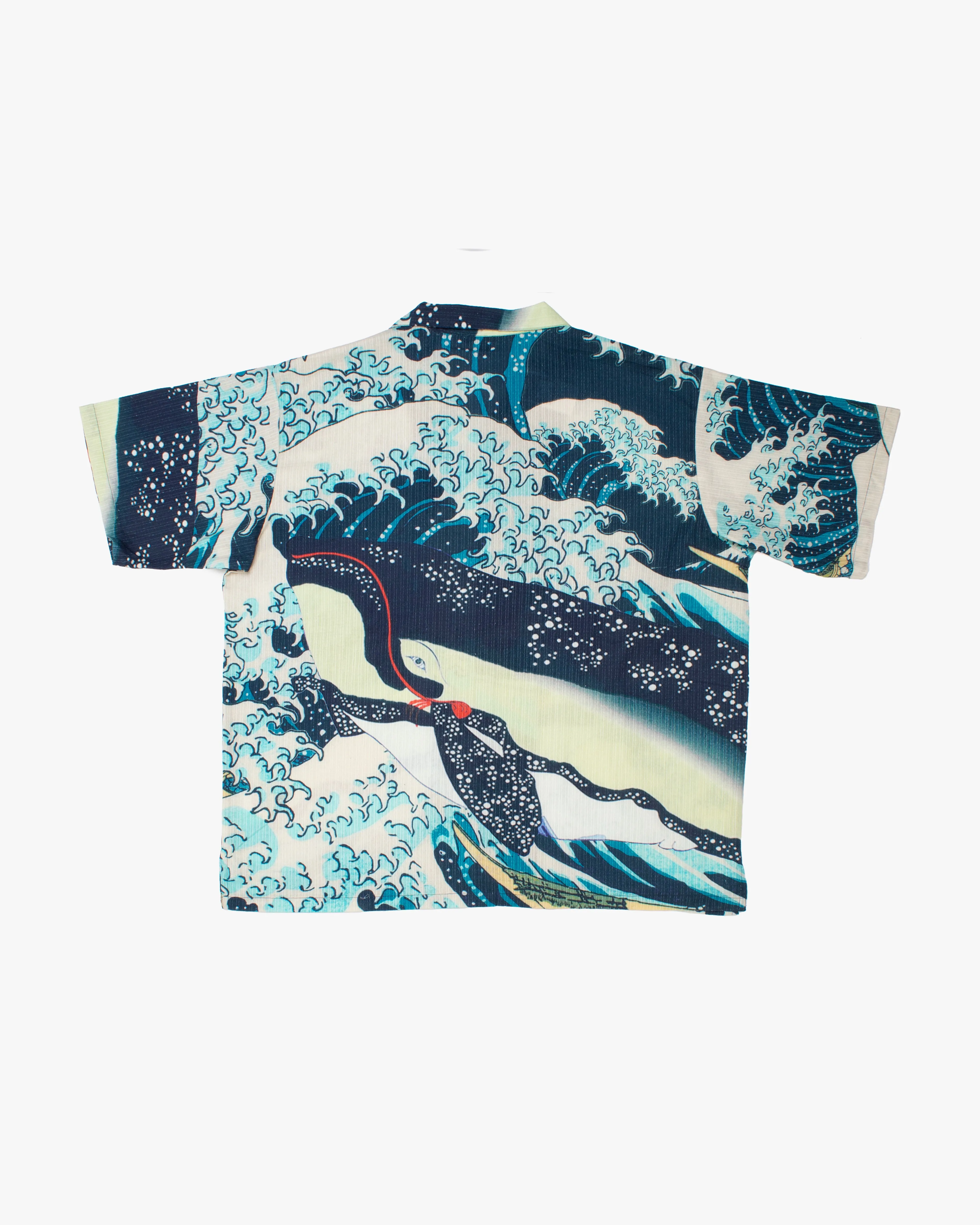 Wa-Modern Short Sleeve Button Up Shirt, Kujira sold by Kiriko product image thumbnail 3