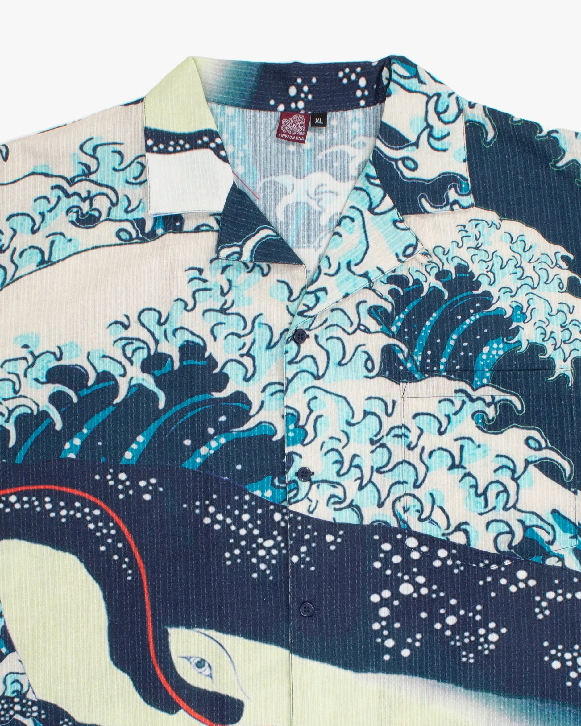 Wa-Modern Short Sleeve Button Up Shirt, Kujira sold by Kiriko product image thumbnail 2