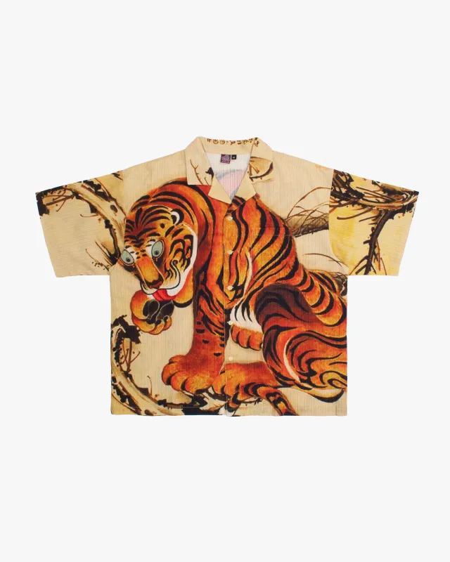 Wa-Modern Short Sleeve Button Up Shirt, Ye Tora made by Kiriko