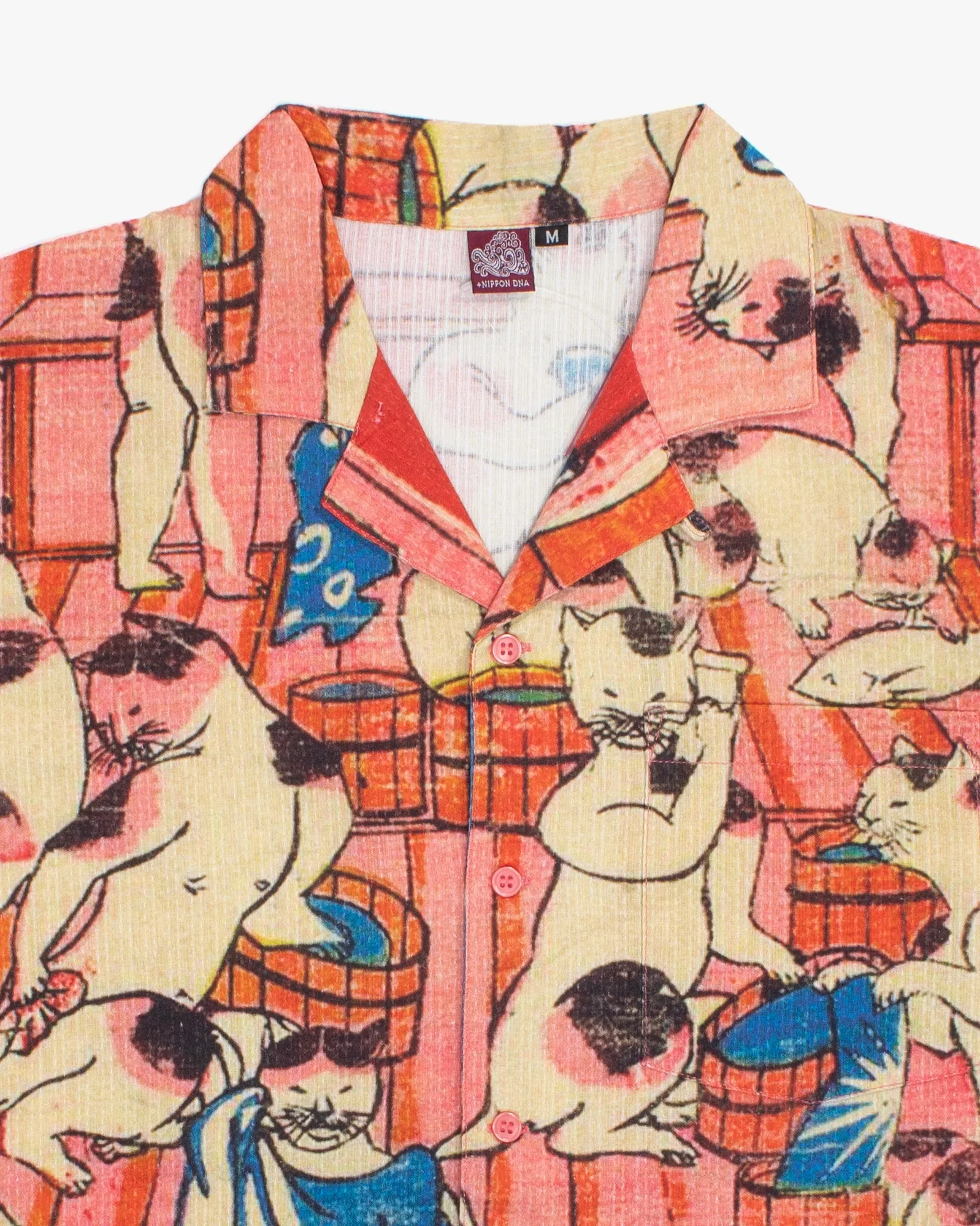 Wa-Modern Short Sleeve Button Up Shirt, PK Nekonoyu sold by Kiriko product image thumbnail 2