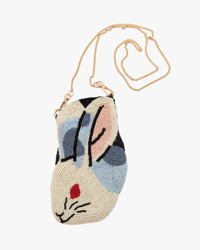 Beaded Coin Pouch, Usagi made by Kiriko