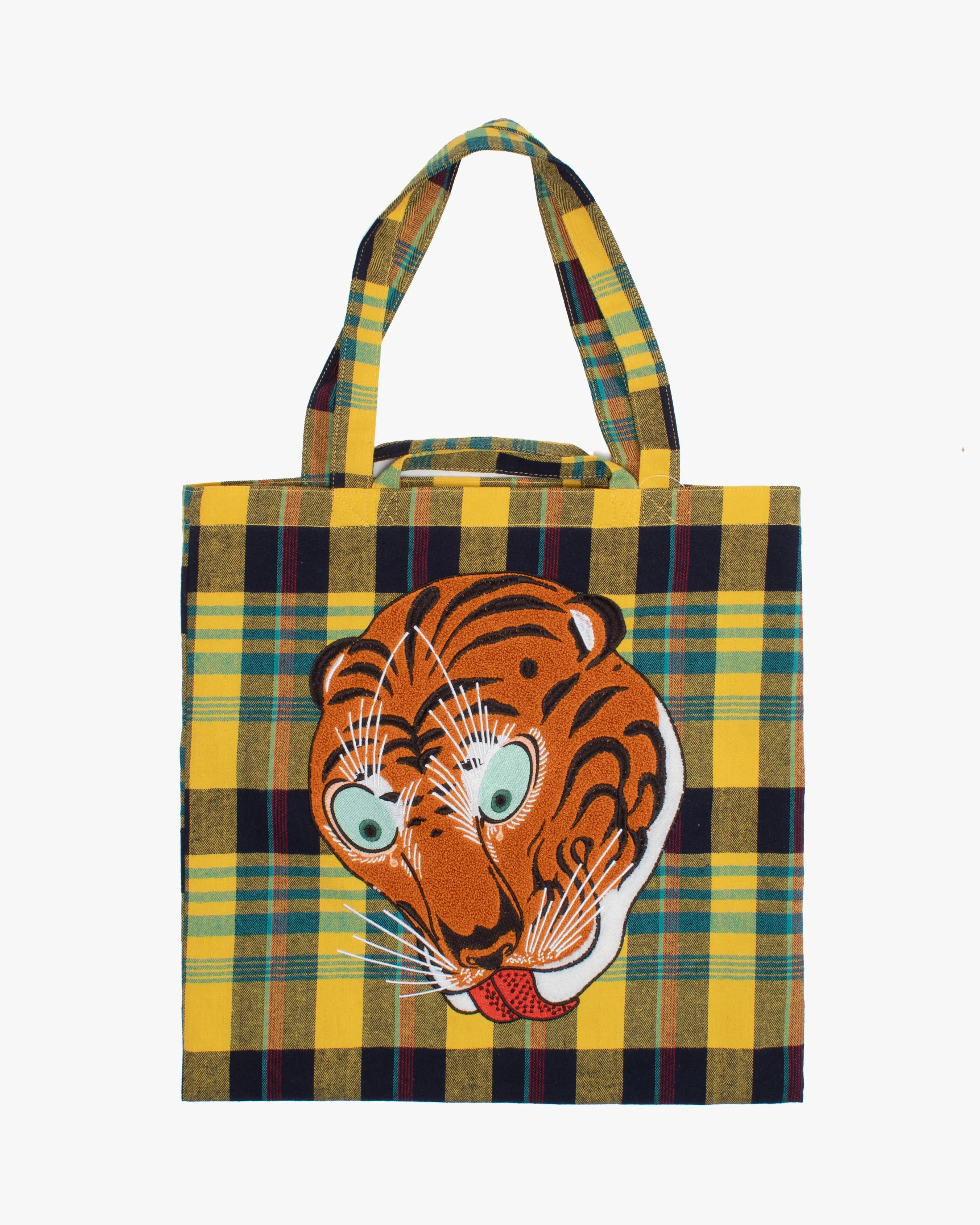 Wa Modern Tote, Yellow Plaid, Tora sold by Kiriko