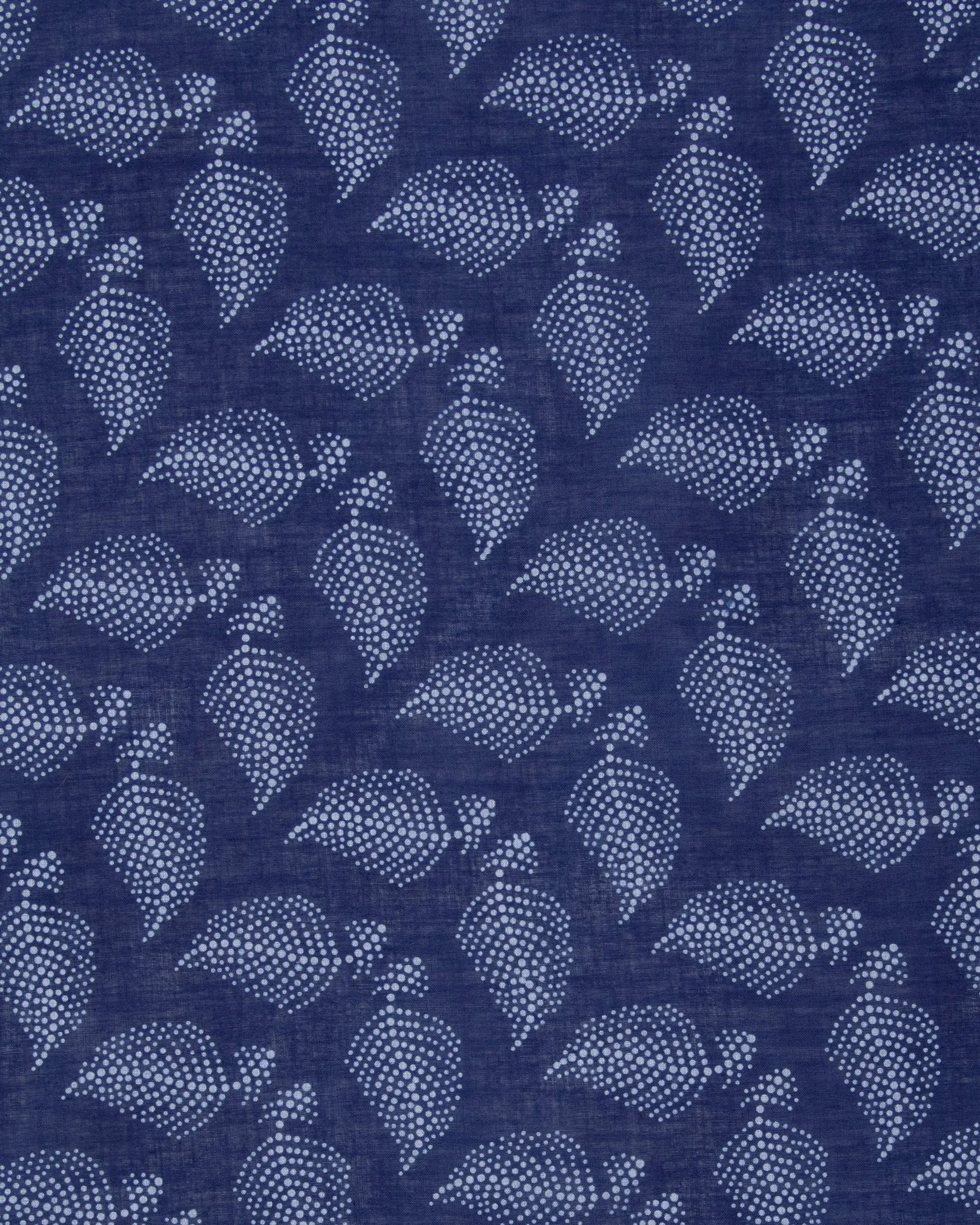 Aizawa Lightweight Indigo Bandana, Dotted Leaves sold by Kiriko product image thumbnail 2