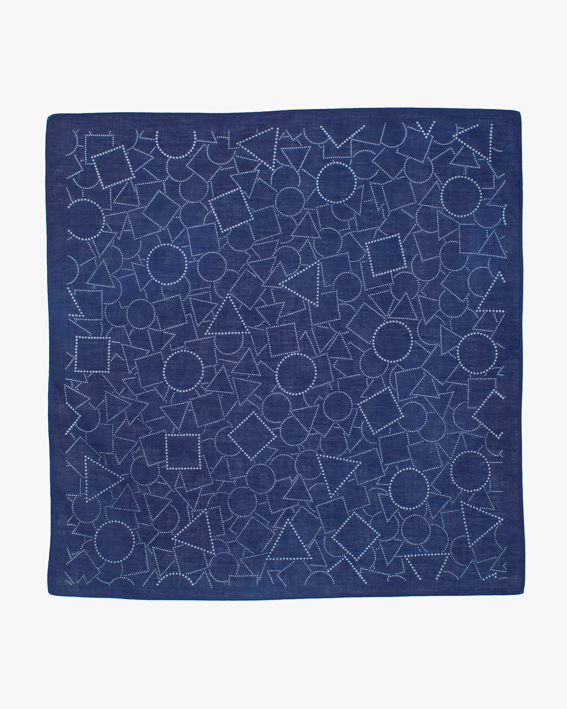 Aizawa Lightweight Indigo Bandana, Dotted Geometric sold by Kiriko
