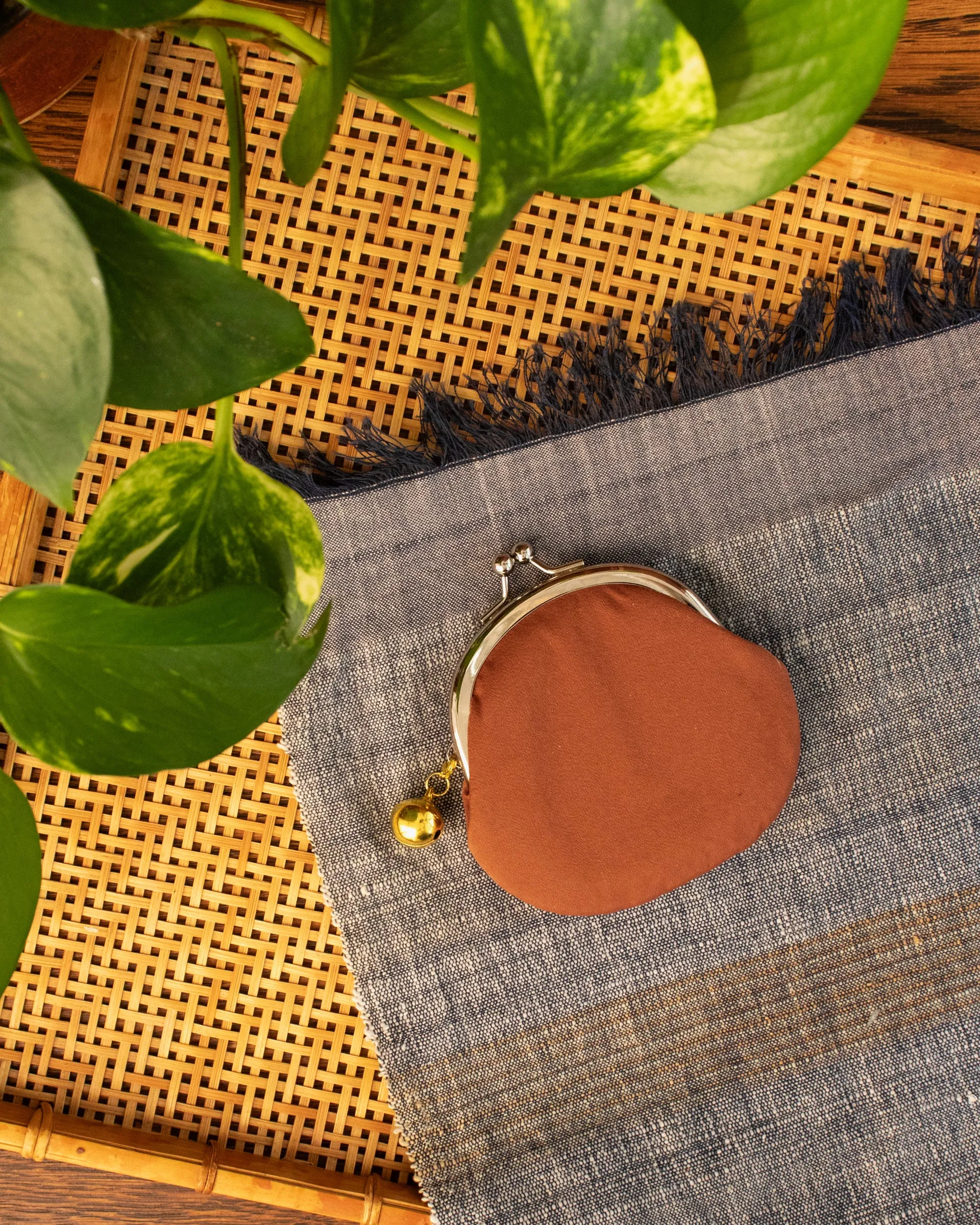 Wa Modern, Mini Coin Purse, Brown Neko sold by Kiriko product image thumbnail 4
