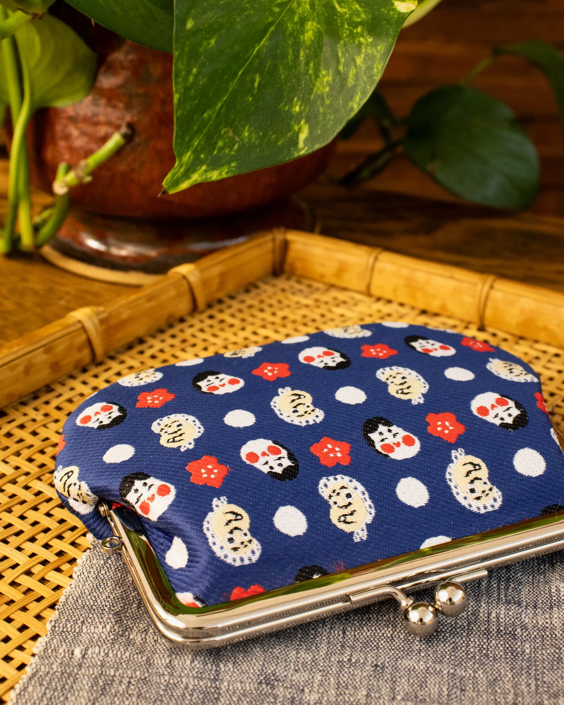 Wa Modern Clutch, Blue with Okahyoko sold by Kiriko product image thumbnail 2