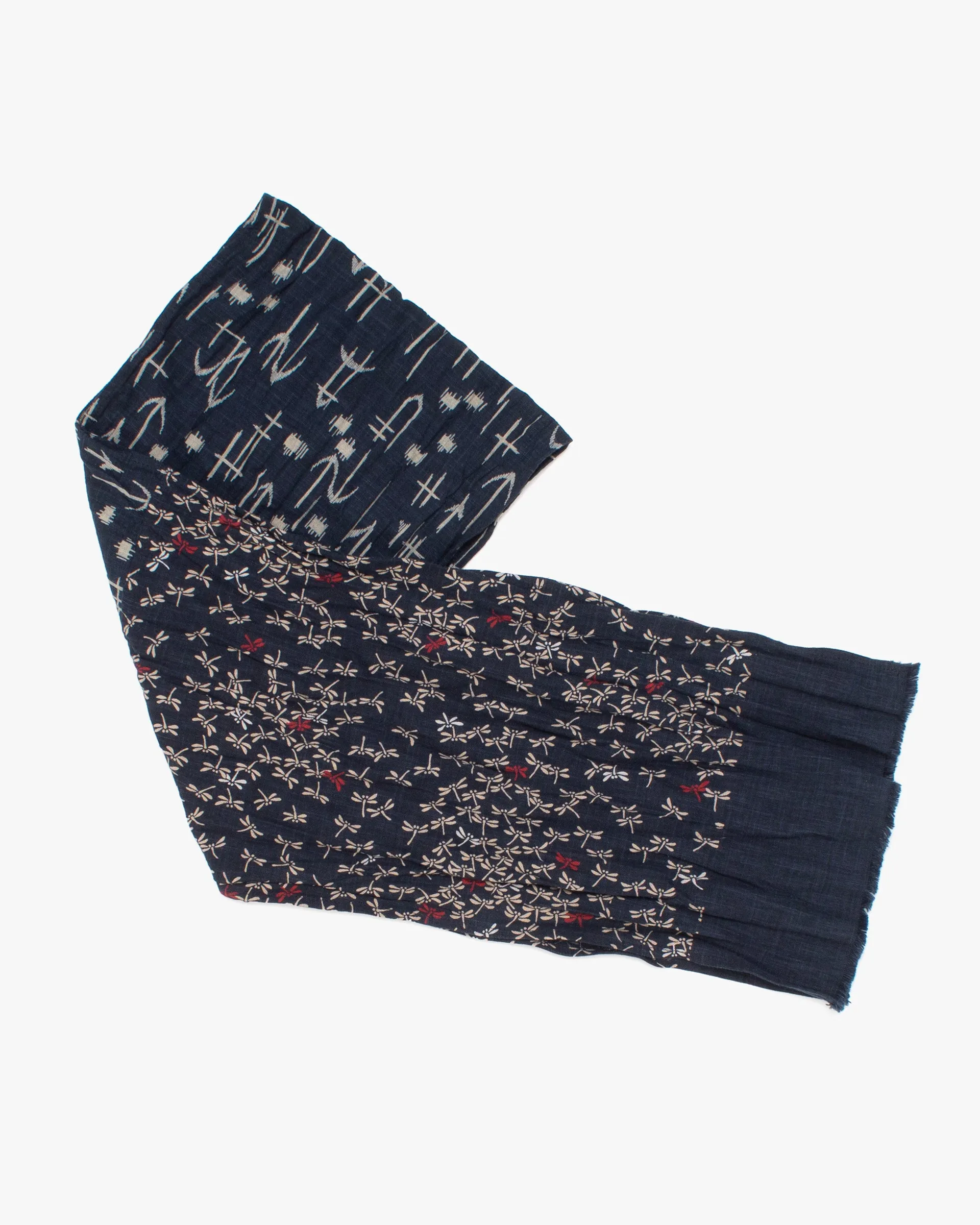 Kiriko Original Scarf, Kiji, Indigo Tonbo with Red and Arrows sold by Kiriko product image thumbnail 3