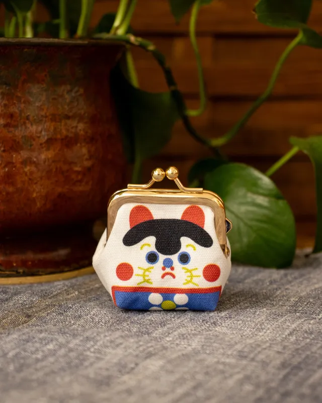 Wa Modern, Mini Coin Purse, White Inuhariko made by Kiriko