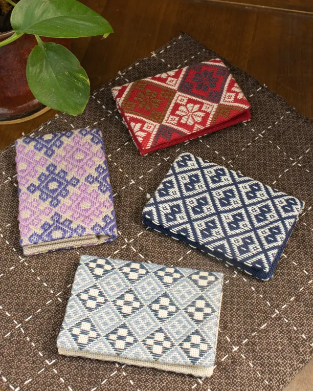 Kogin Sashiko Card Case, Kind Offer, Geometric Pattern made by Kiriko