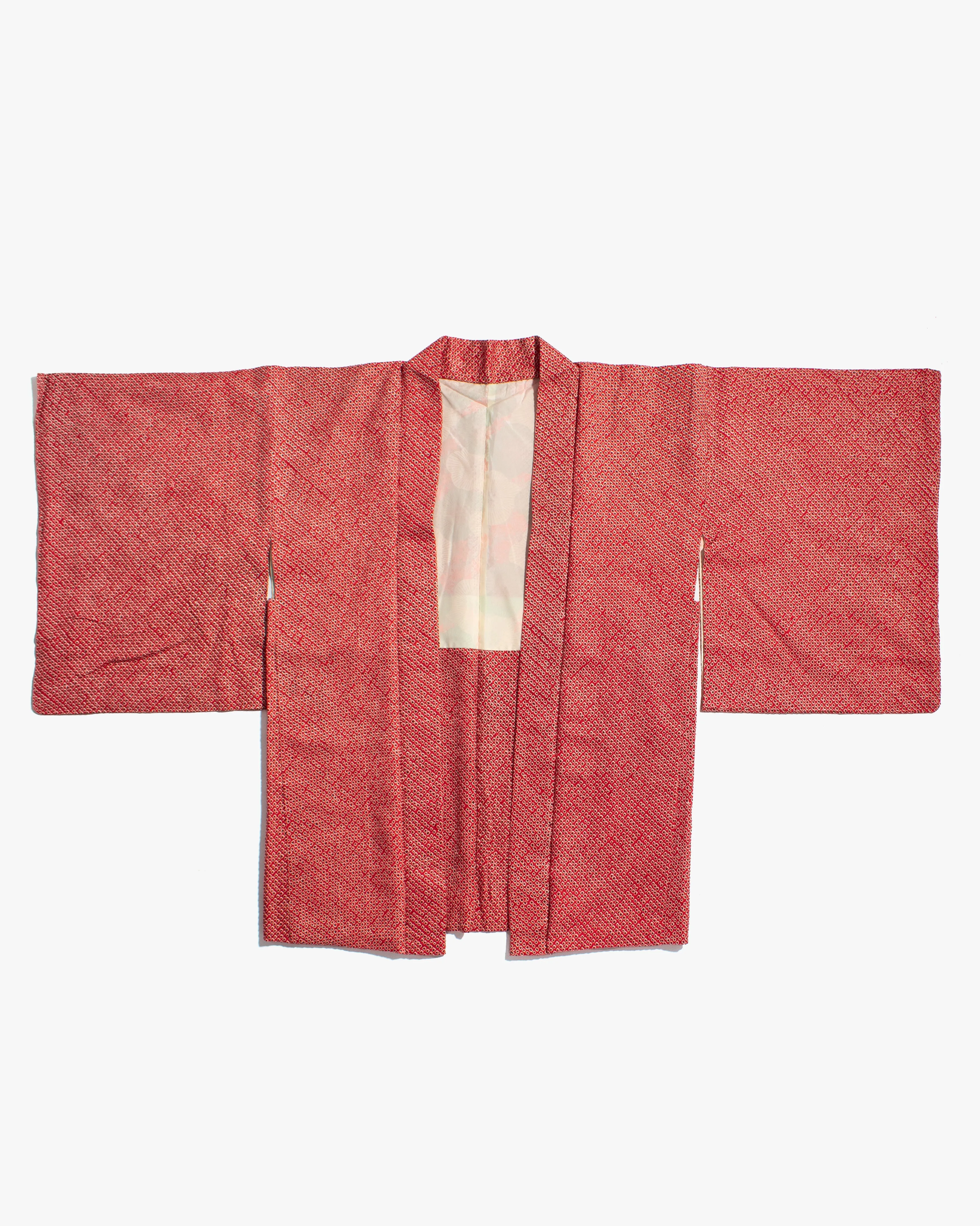 Vintage Haori Jacket, Full Shibori, Red sold by Kiriko