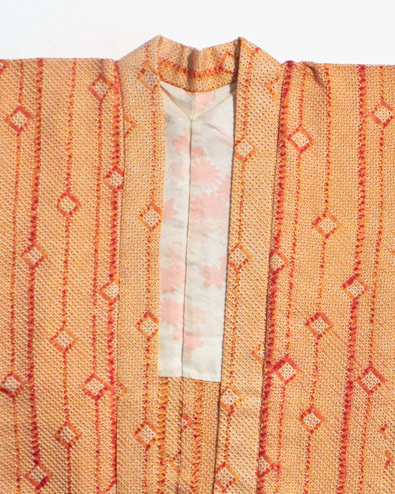 Vintage Haori Jacket, Full Shibori, Orange and Yellow with Pattern sold by Kiriko product image thumbnail 2