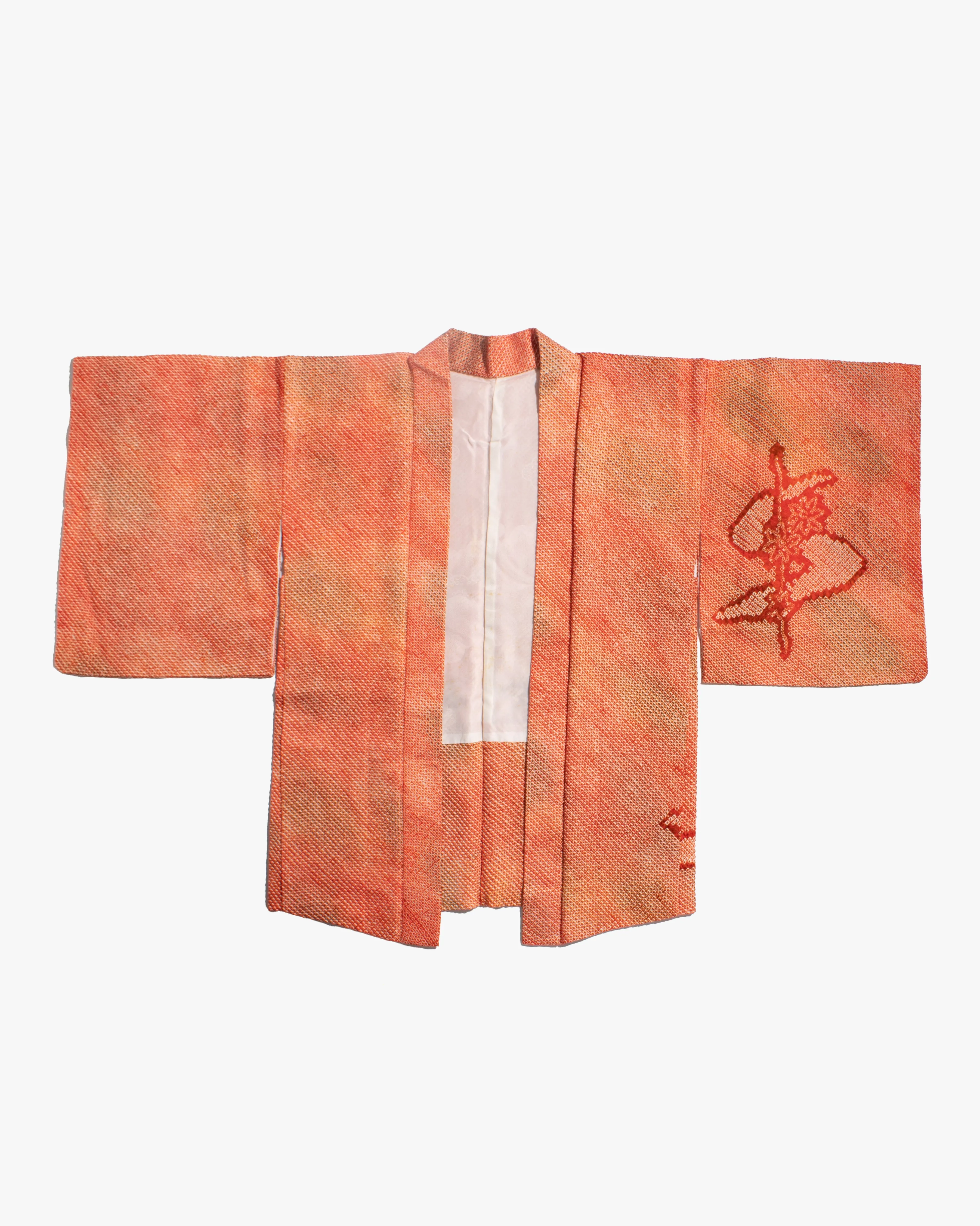 Vintage Haori Jacket, Full Shibori, Orange with Pattern sold by Kiriko product image thumbnail 5