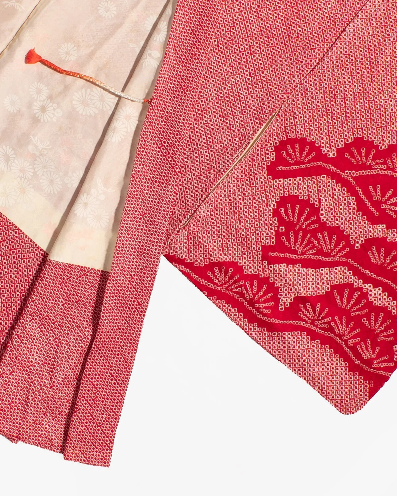 Vintage Haori Jacket, Red with Floral Detail sold by Kiriko product image thumbnail 3