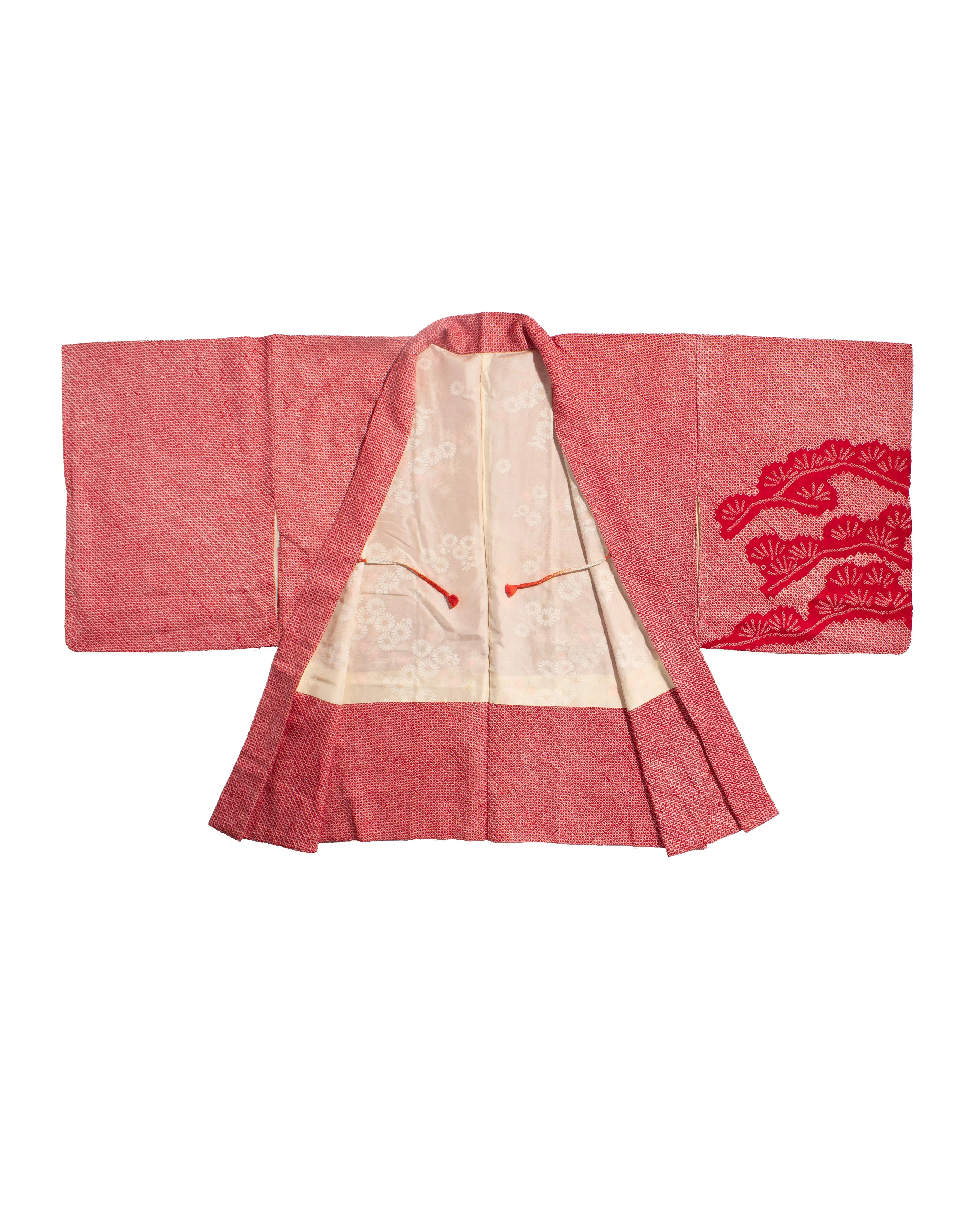 Vintage Haori Jacket, Red with Floral Detail sold by Kiriko product image thumbnail 4