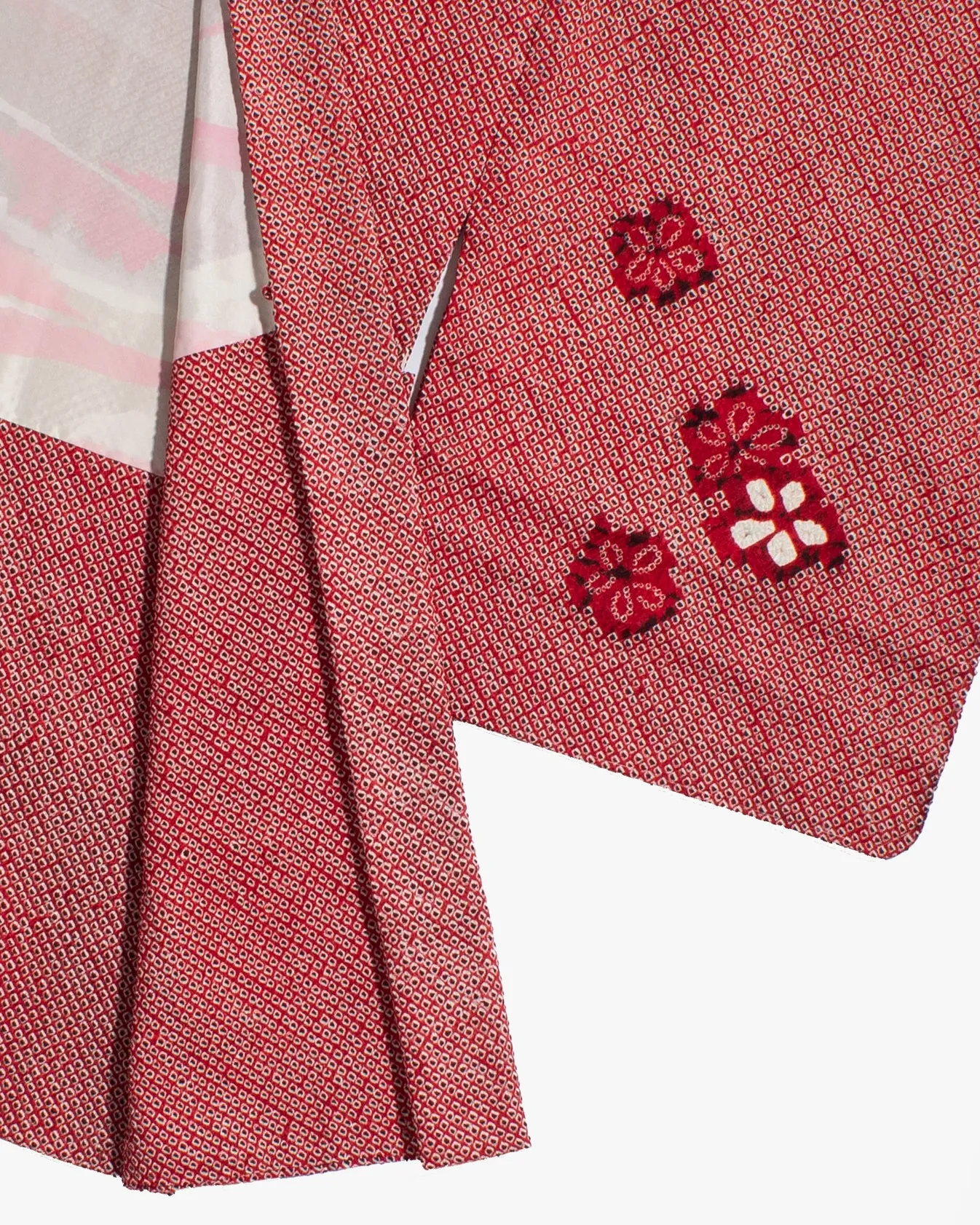 Vintage Haori Jacket, Full Shibori, Red with Floral sold by Kiriko product image thumbnail 4