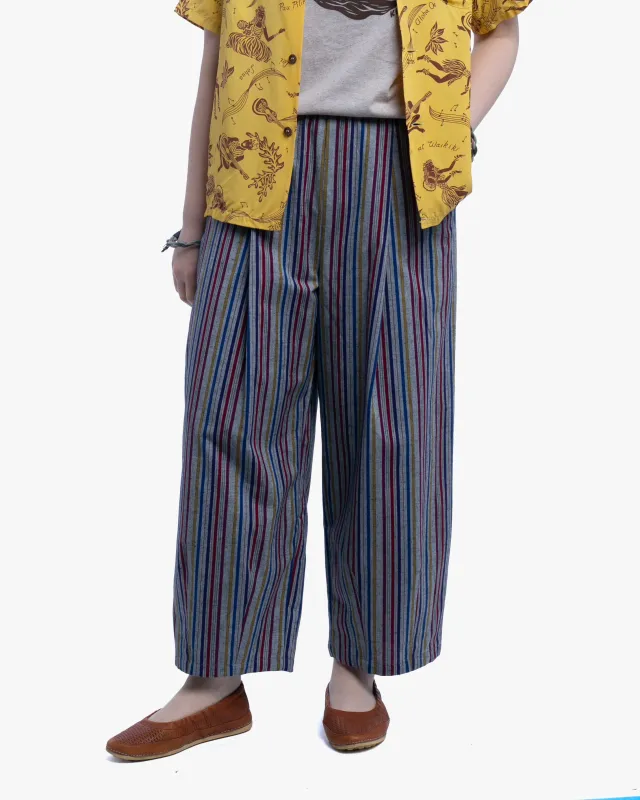 Kiriko x ToK, Lantern Pants, Kurume Weave, Multi Color made by Kiriko