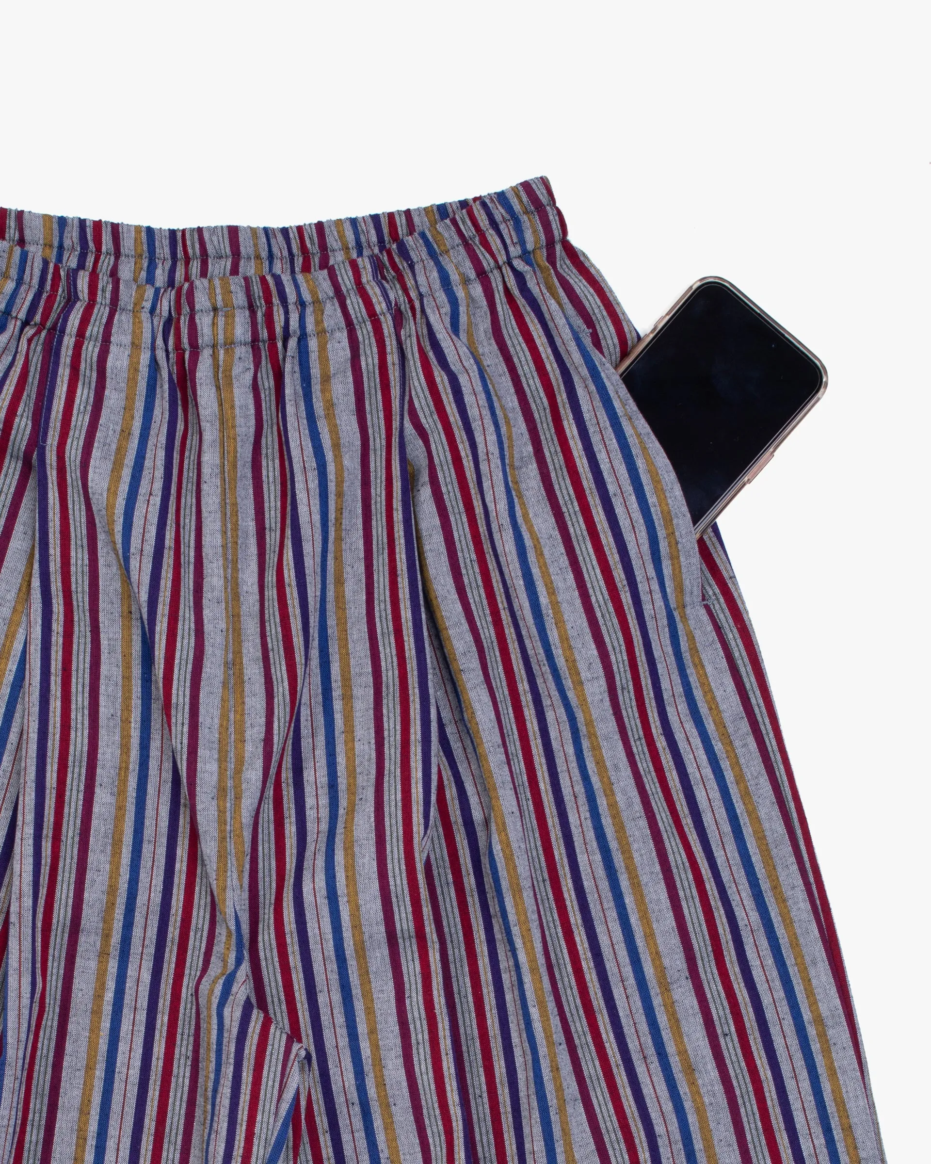 Kiriko x ToK, Lantern Pants, Kurume Weave, Multi Color sold by Kiriko product image thumbnail 5