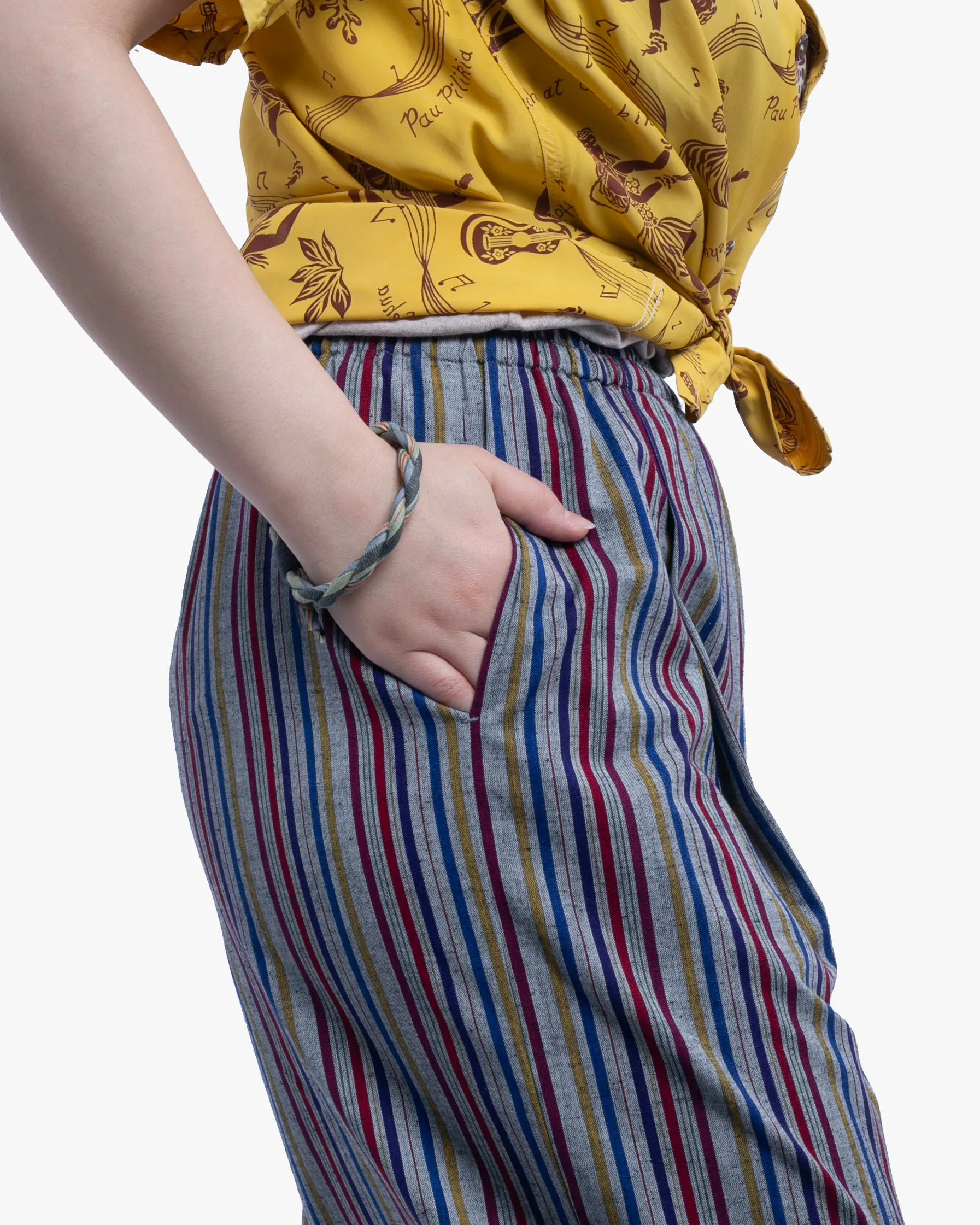Kiriko x ToK, Lantern Pants, Kurume Weave, Multi Color sold by Kiriko product image thumbnail 2