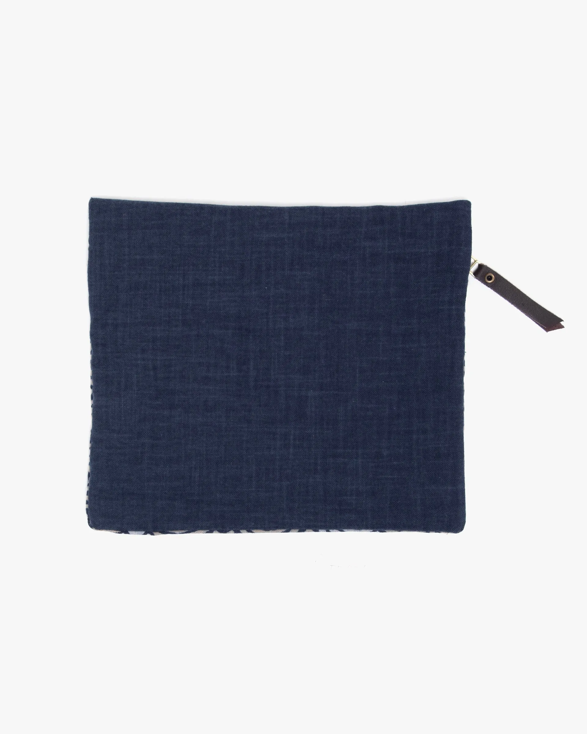 Kiriko Original Flat Medium Zipper Pouch, Two Tone Indigo Seigaiha with Red sold by Kiriko product image thumbnail 3