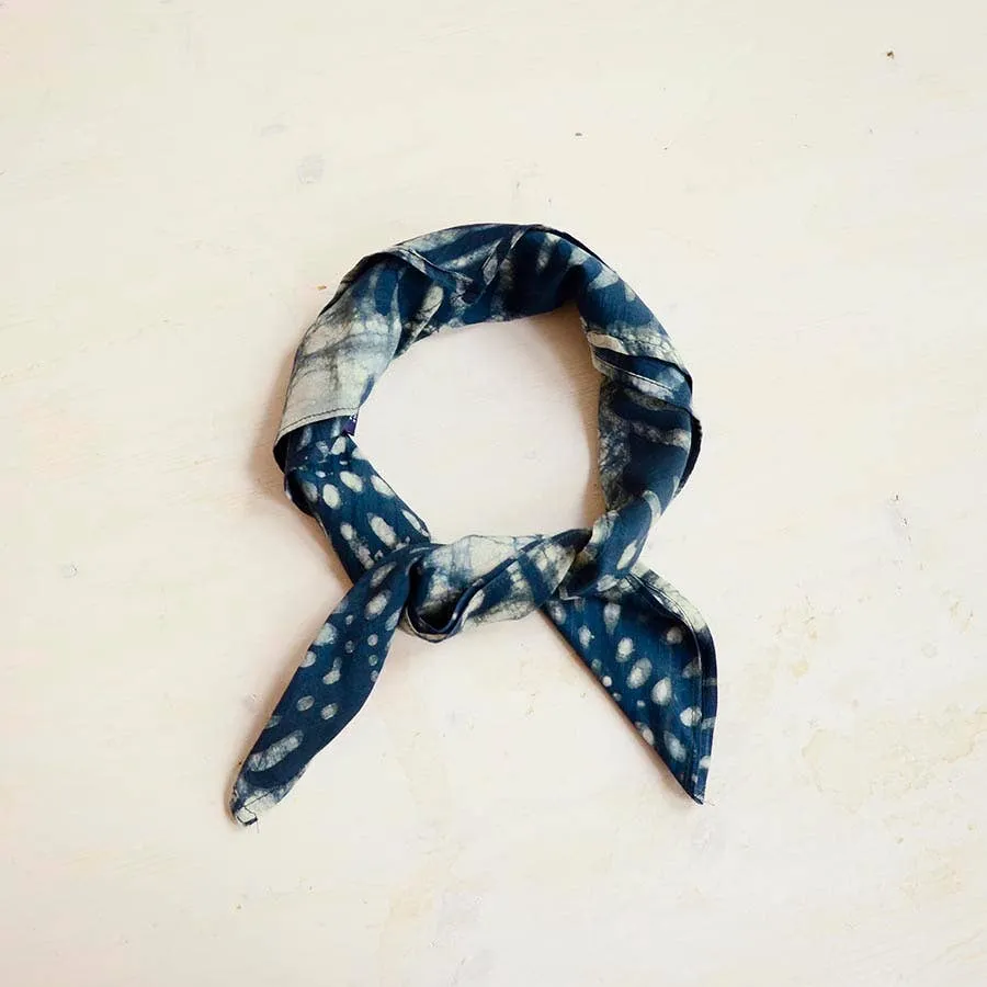 Woman Bandana Head Square Scarf block print cotton - Patta sold by Kiriko product image thumbnail 3
