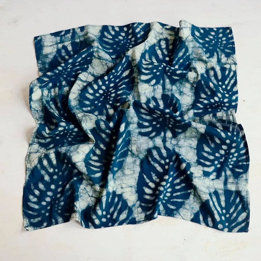 Woman Bandana Head Square Scarf block print cotton - Patta sold by Kiriko product image thumbnail 2