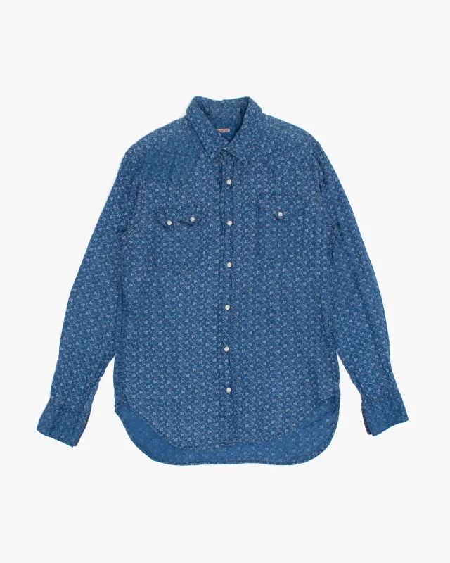Japanese Repro Shirt, M, Kapital, Blue Floral made by Kiriko