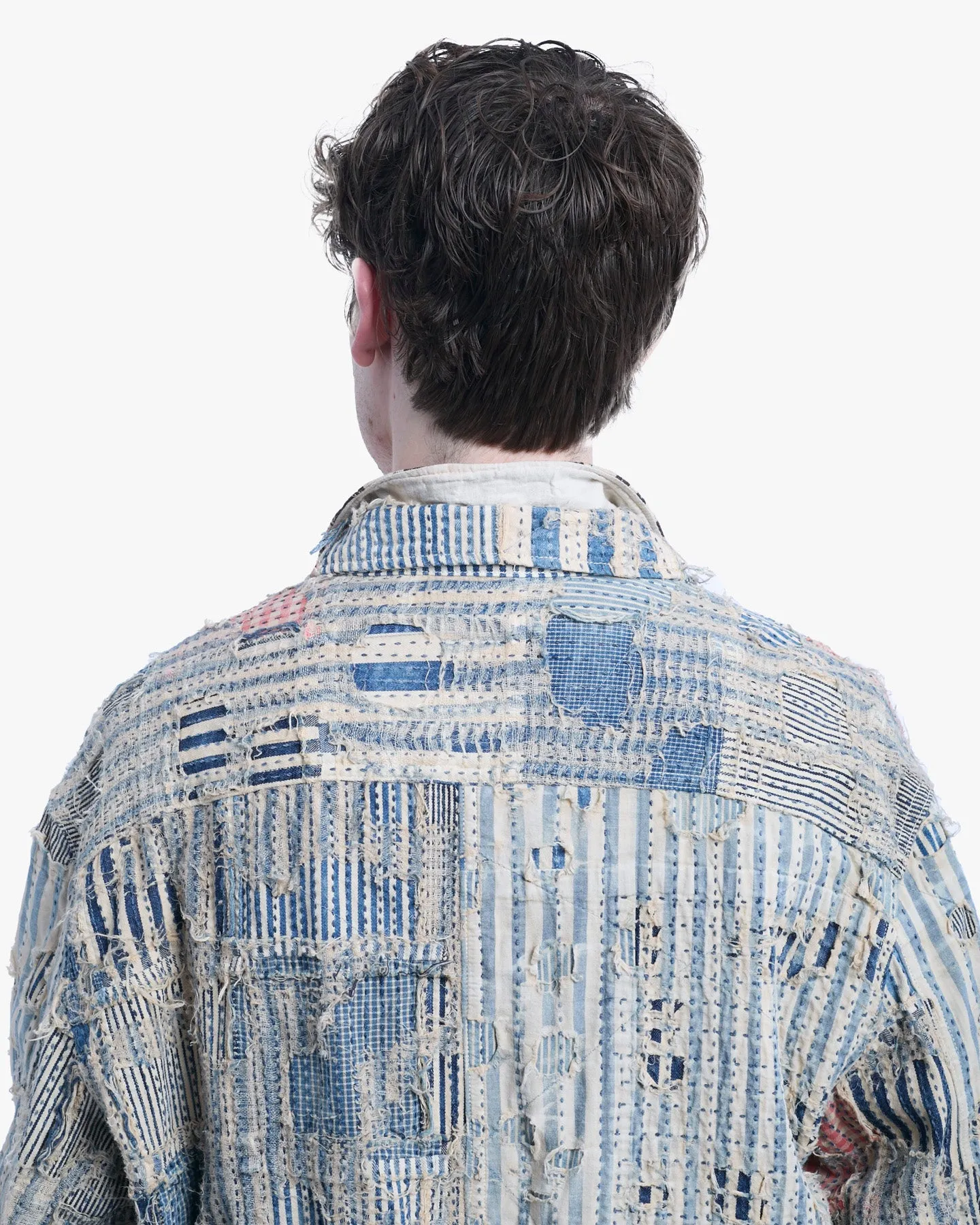 Japanese Repro Denim Jacket, XL, Kapital, Patched Boro, White, Blue, and Red sold by Kiriko product image thumbnail 4