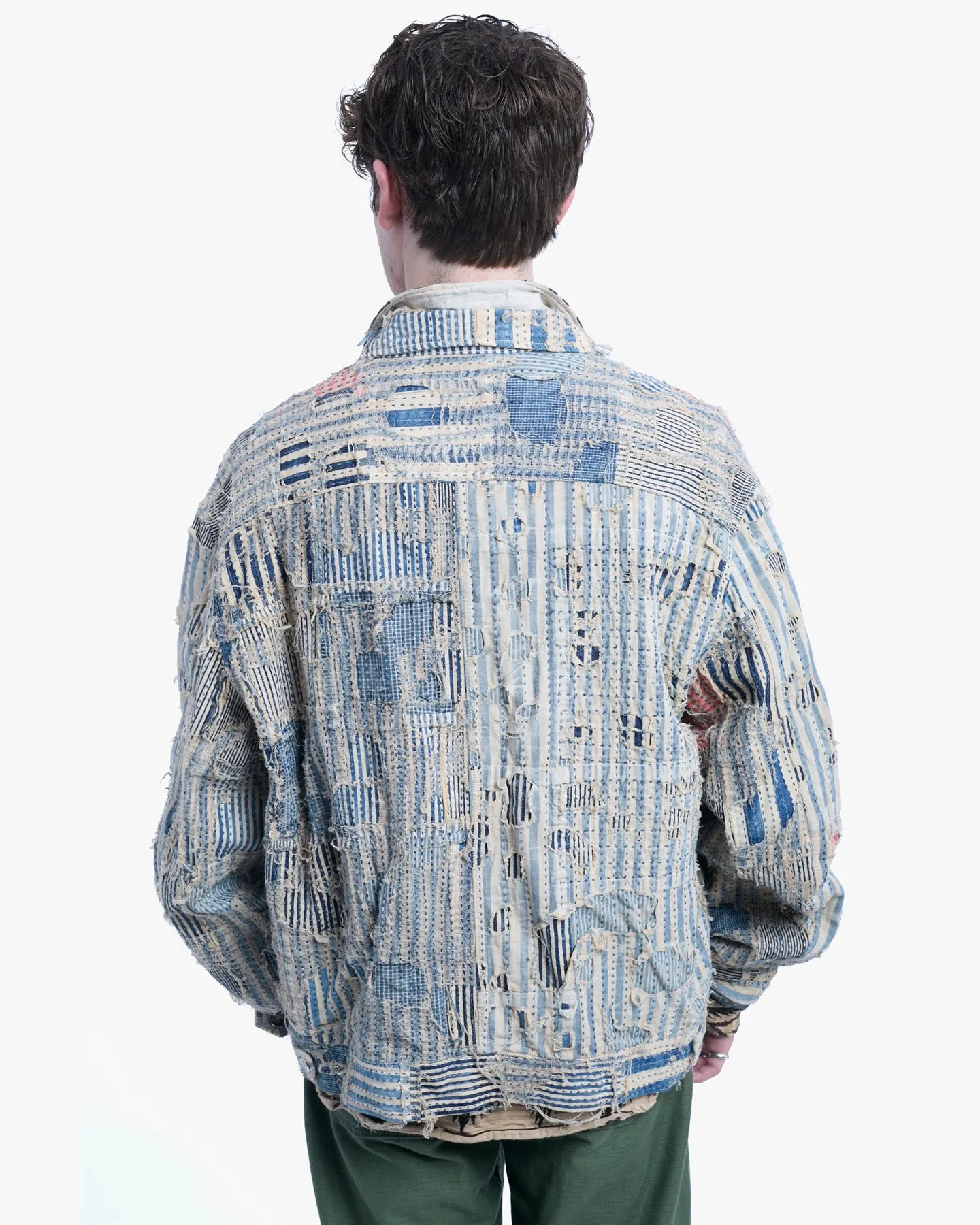 Japanese Repro Denim Jacket, XL, Kapital, Patched Boro, White, Blue, and Red sold by Kiriko product image thumbnail 3