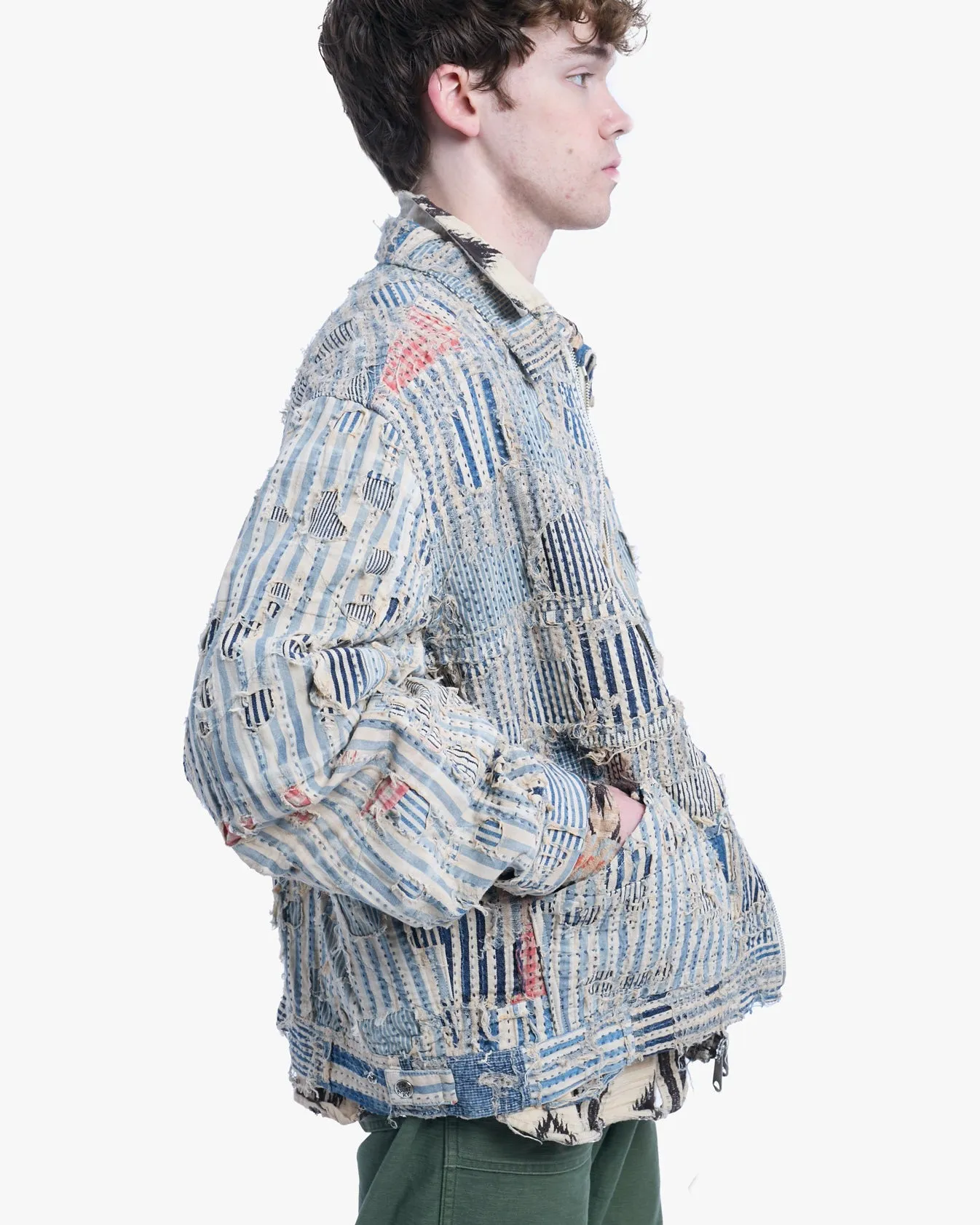 Japanese Repro Denim Jacket, XL, Kapital, Patched Boro, White, Blue, and Red sold by Kiriko product image thumbnail 2