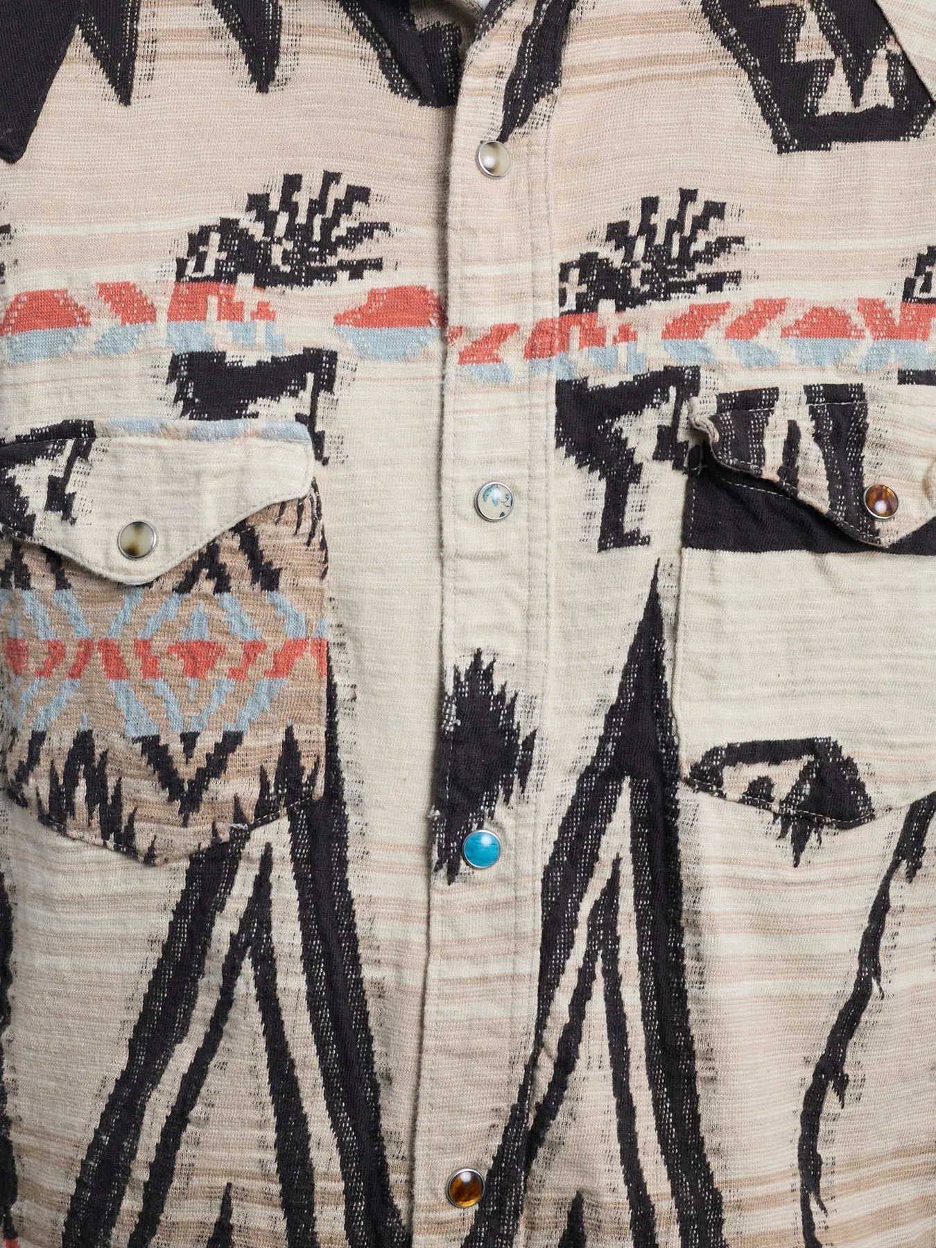 Japanese Repro Shirt, XL, Kapital, Cream with Geometric Details sold by Kiriko product image thumbnail 4