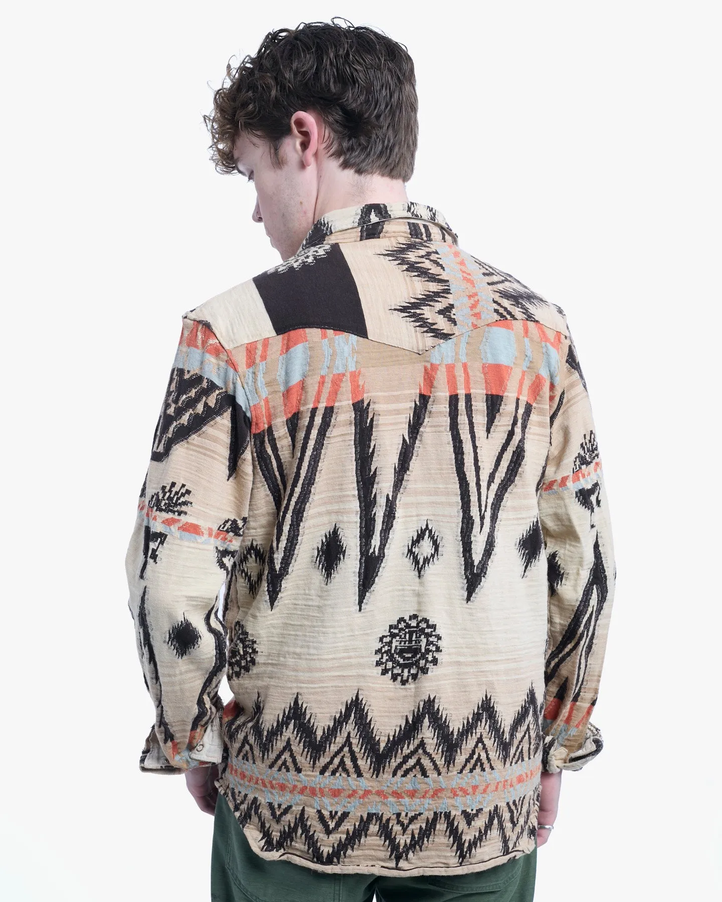 Japanese Repro Shirt, XL, Kapital, Cream with Geometric Details sold by Kiriko product image thumbnail 3