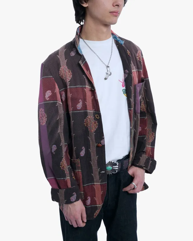 Japanese Repro Shirt, M, Kapital, Striped Red and Brown with Paisley Details made by Kiriko