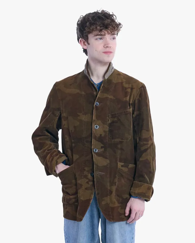 Japanese Repro Chore Coat, L, Kapital, Brown Camoflauge Corduroy made by Kiriko